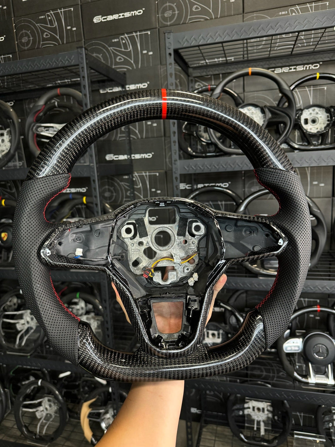 Carismo Steering Wheel For Volkswagen Golf (MK8) - Sport - Gloss Carbon - Perforated Leather