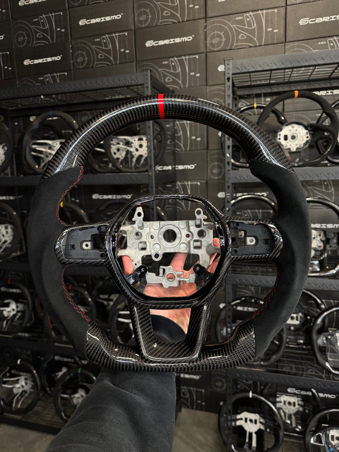 Carismo Steering Wheel For Honda Civic (FE) / Type R (FL5) - Sport - Gloss Carbon - Alcantara