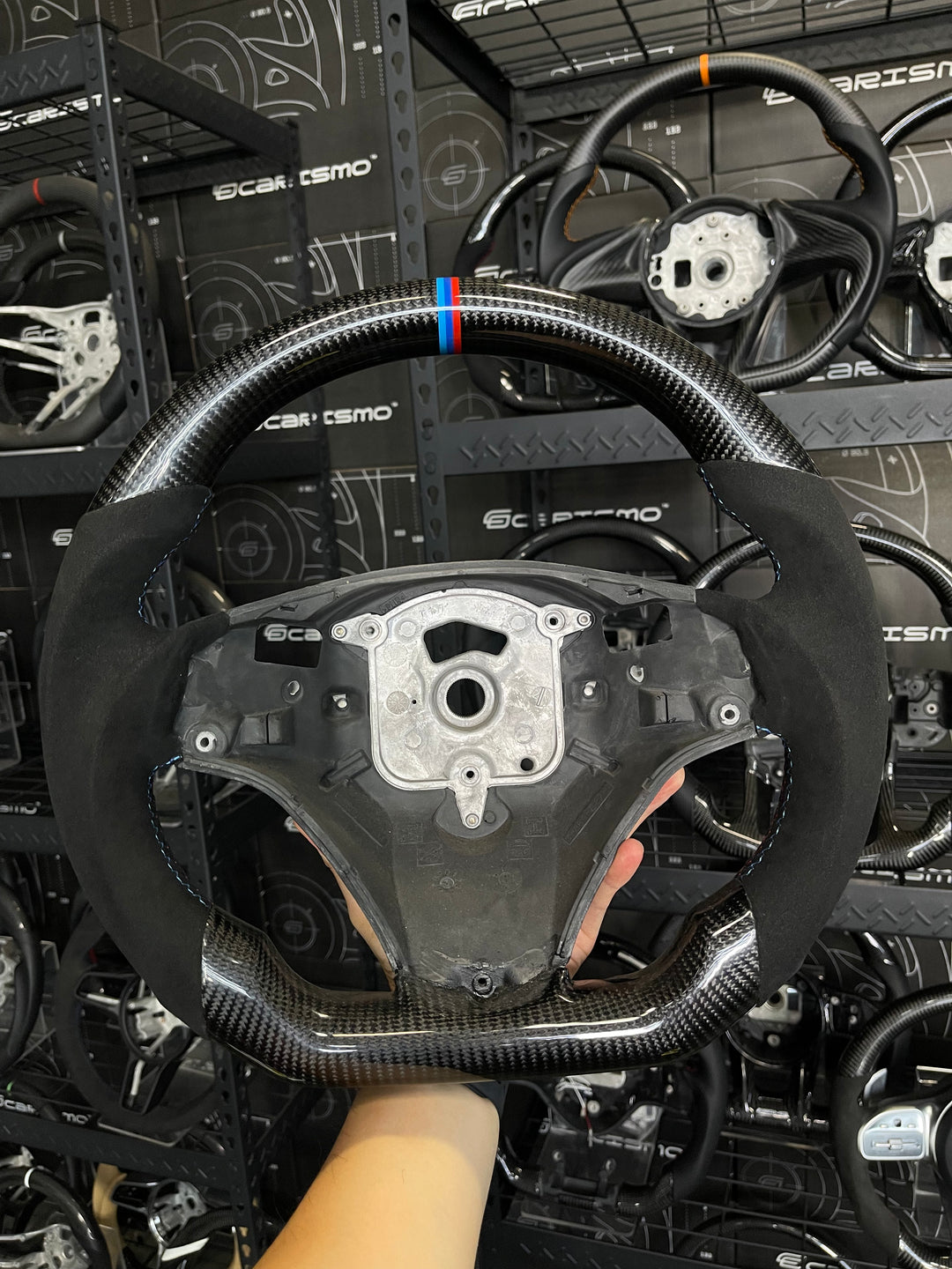 Carismo Steering Wheel For BMW (E9X) - Sport - Gloss Carbon - Alcantara
