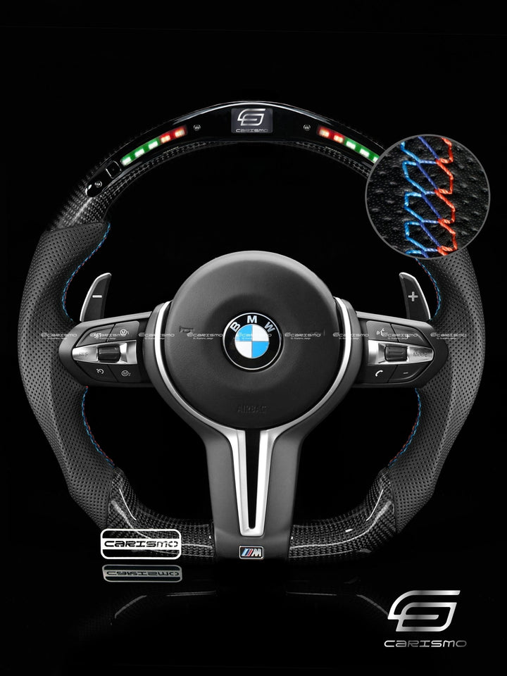 Carismo Steering Wheel For BMW 5 Series / M5 (F10) M Performance Wheel - Classic RPM LED - Gloss Carbon - Perforated Leather - Carismo