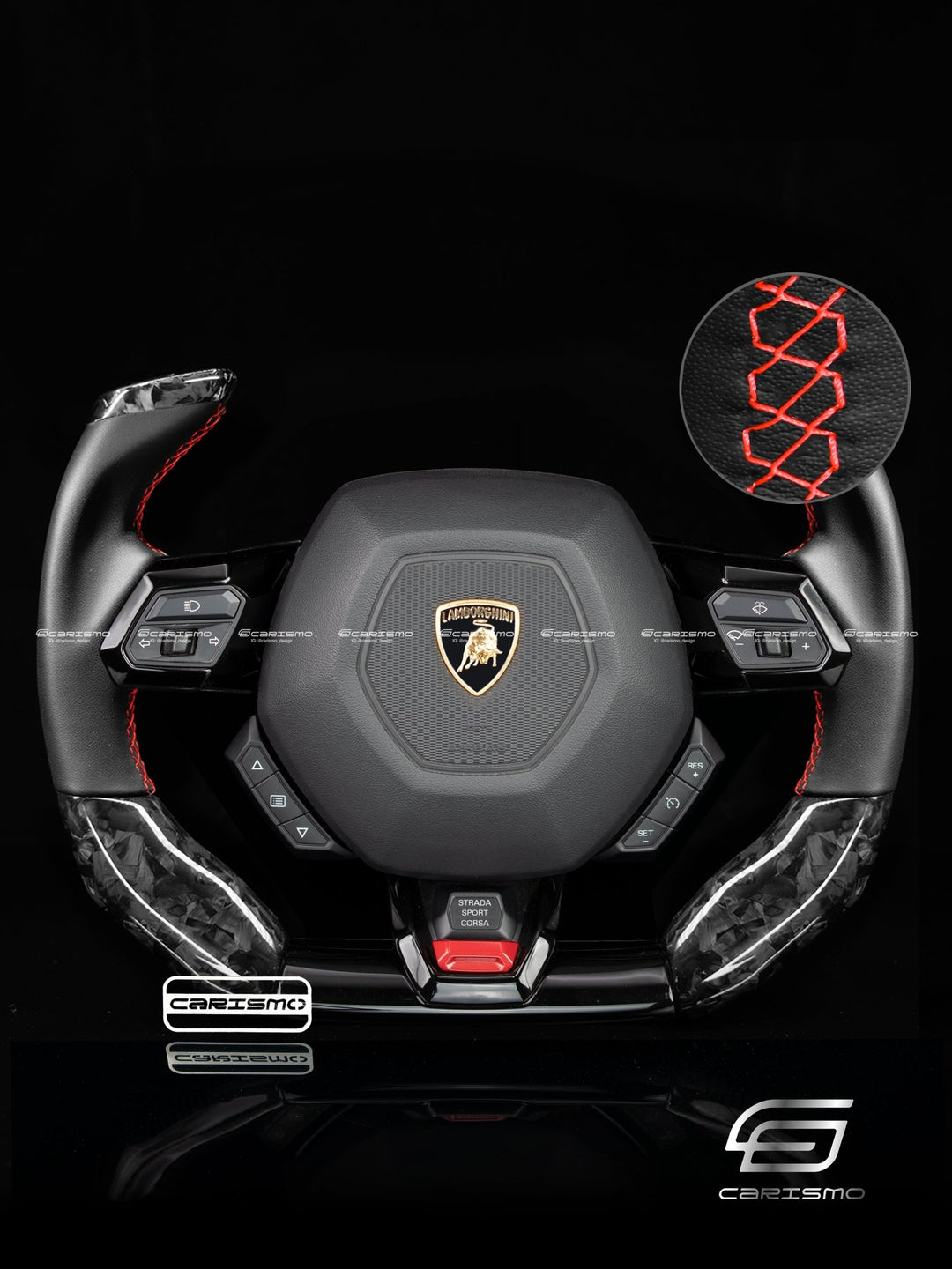 Carismo Steering Wheel For Lamborghini Huracan - F1 Competition - Gloss Forged Carbon - Smooth Leather - Carismo