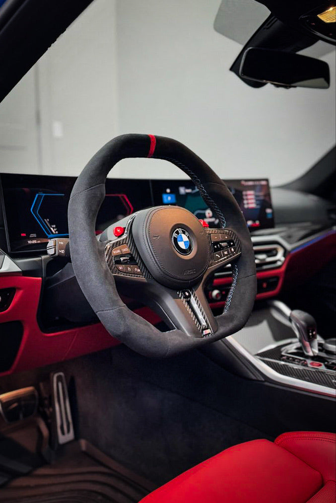 Carismo Steering Wheel For BMW G-Series (M Performance Wheels) - Signature (Heated) - (Full Alcantara) Alcantara - Alcantara
