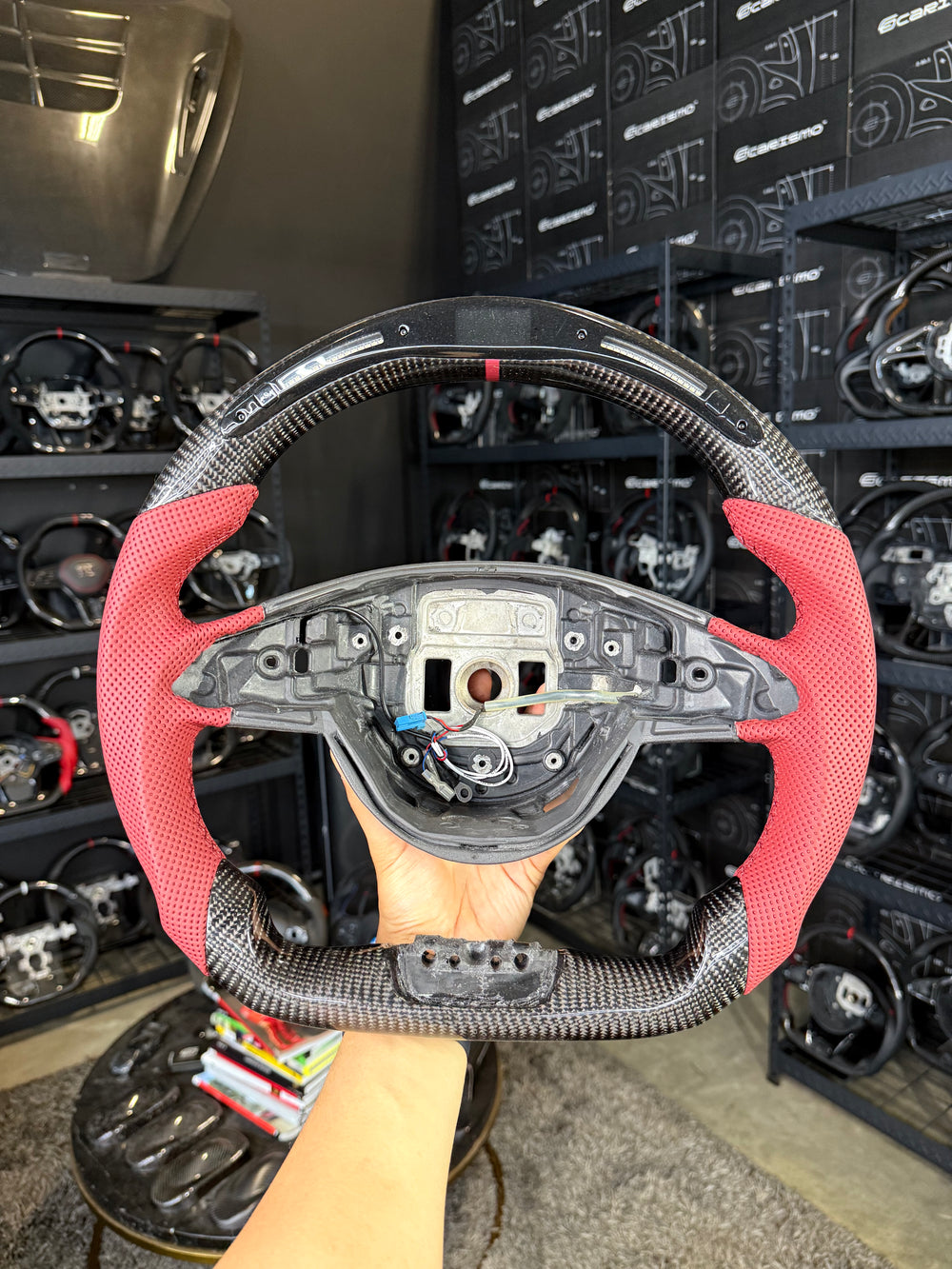 [Media/Test] Mercedes/AMG (2016 AMG Performance Wheel) - Classic RPM LED - Gloss Carbon - Red Perforated Leather - Red Stitching - Red Stripe