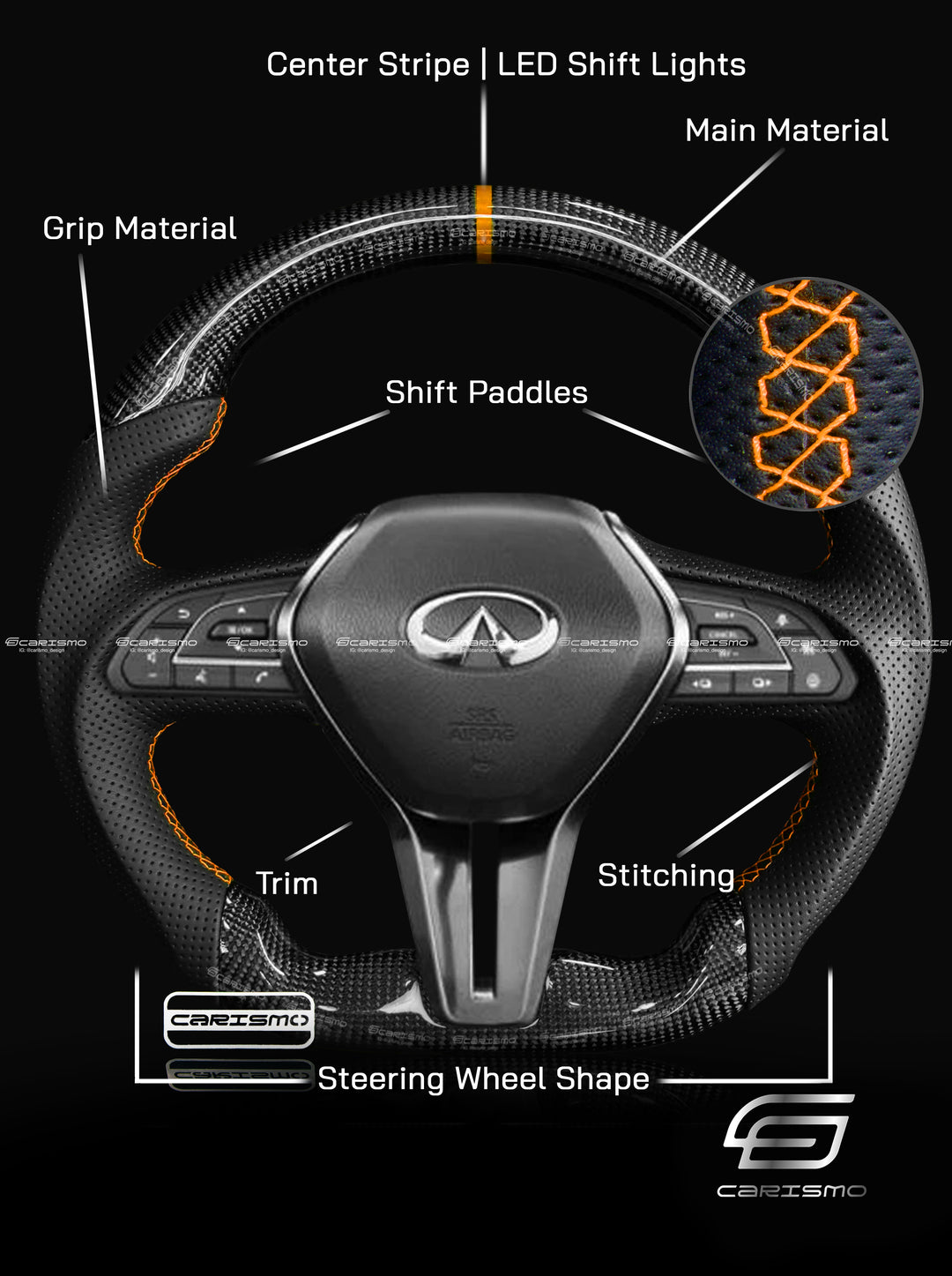 [Build Your Own] Custom Steering Wheel for Infiniti Q50/Q60 (V37)