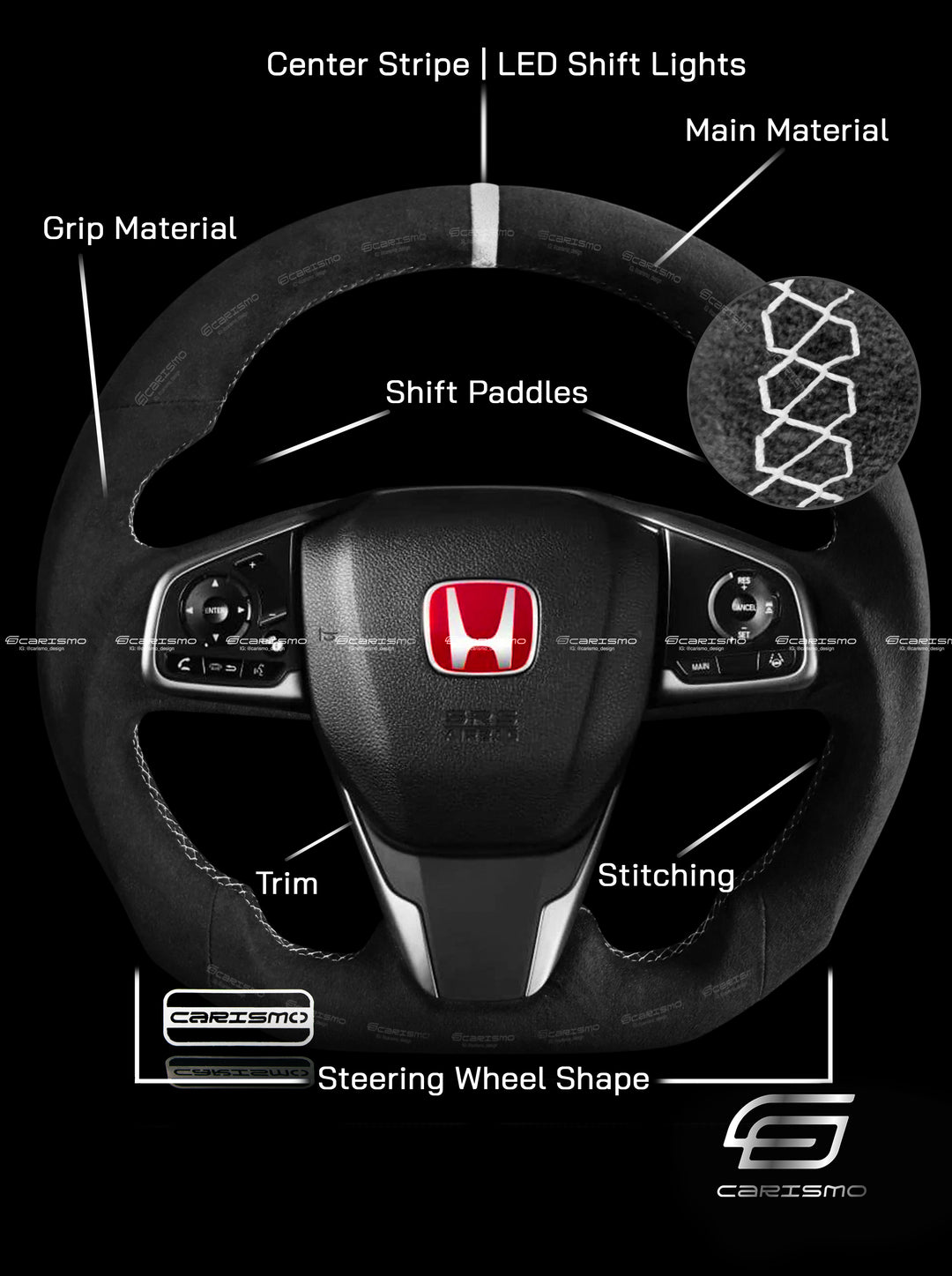 [Build Your Own] Custom Steering Wheel for Honda Civic (FC) / Type R (FK8)
