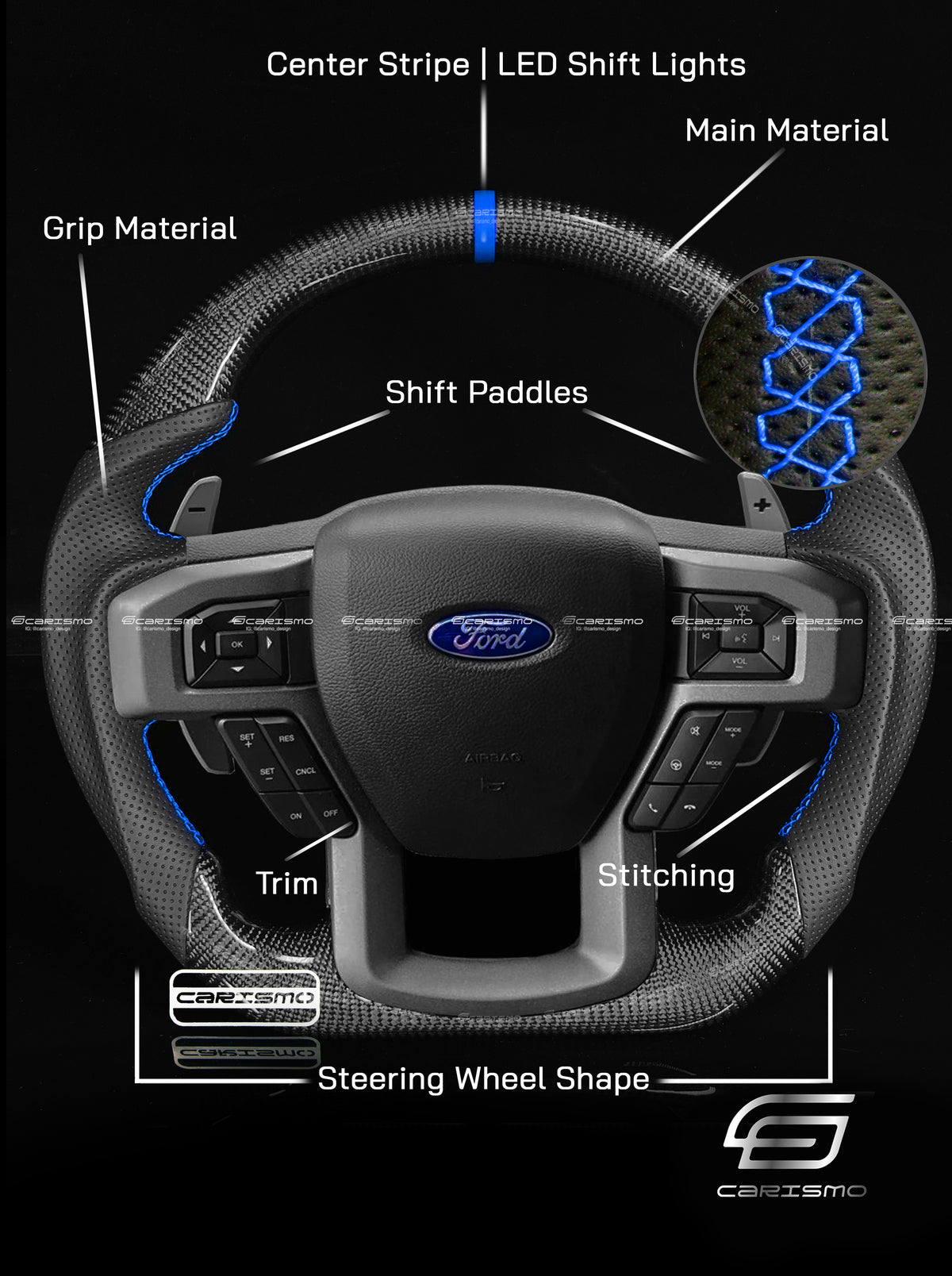 Custom Steering Wheel for Ford F-150 Raptor (Gen 2) Steer... – Carismo