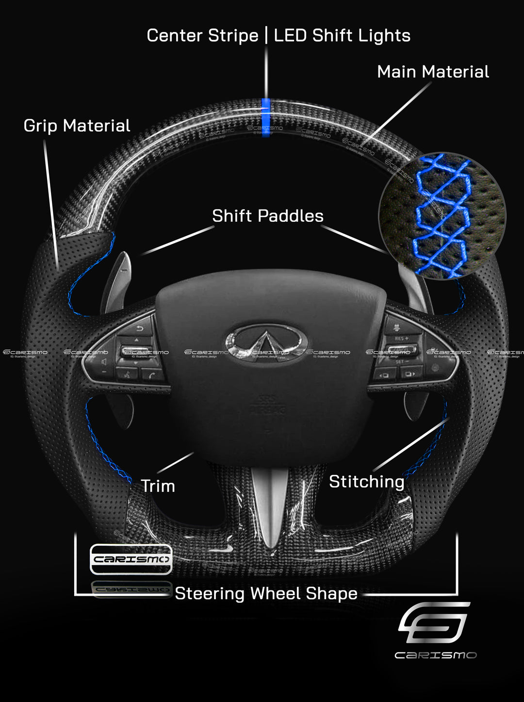 [Build Your Own] Custom Steering Wheel for Infiniti Q50/Q60 (V36)