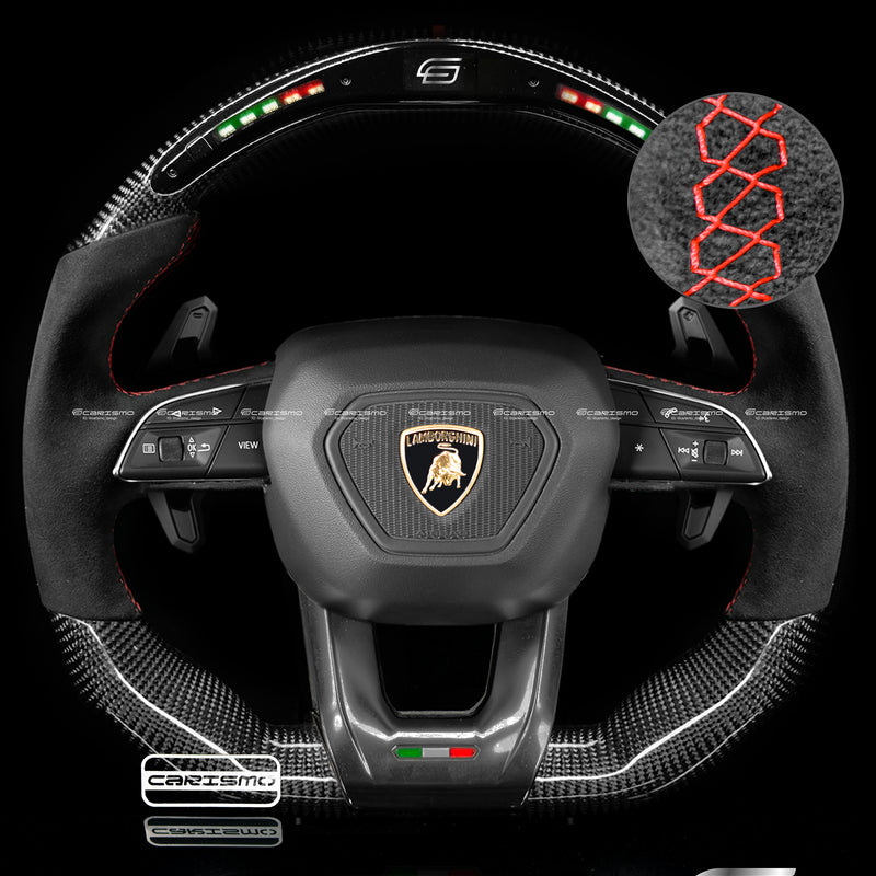 Carismo Steering Wheel For Lamborghini Urus - Classic RPM LED - Gloss Carbon - Alcantara-Collection
