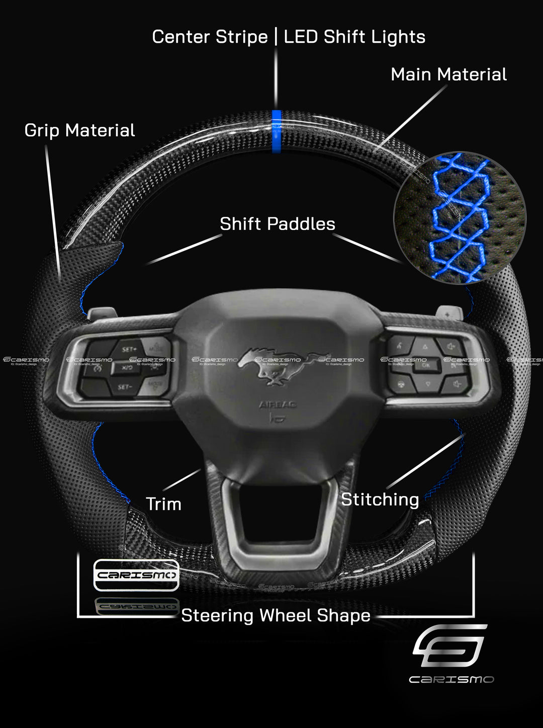 [Build Your Own] Custom Steering Wheel for Ford Mustang (S650)