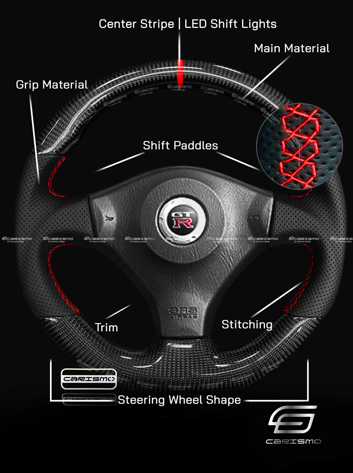 Custom Steering Wheel for Nissan GT-R (R34) Steering Wheel – Carismo