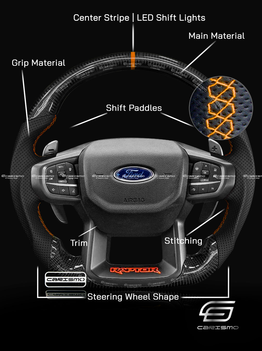 [Build Your Own] Custom Steering Wheel for Ford Ranger Raptor (Gen 2)