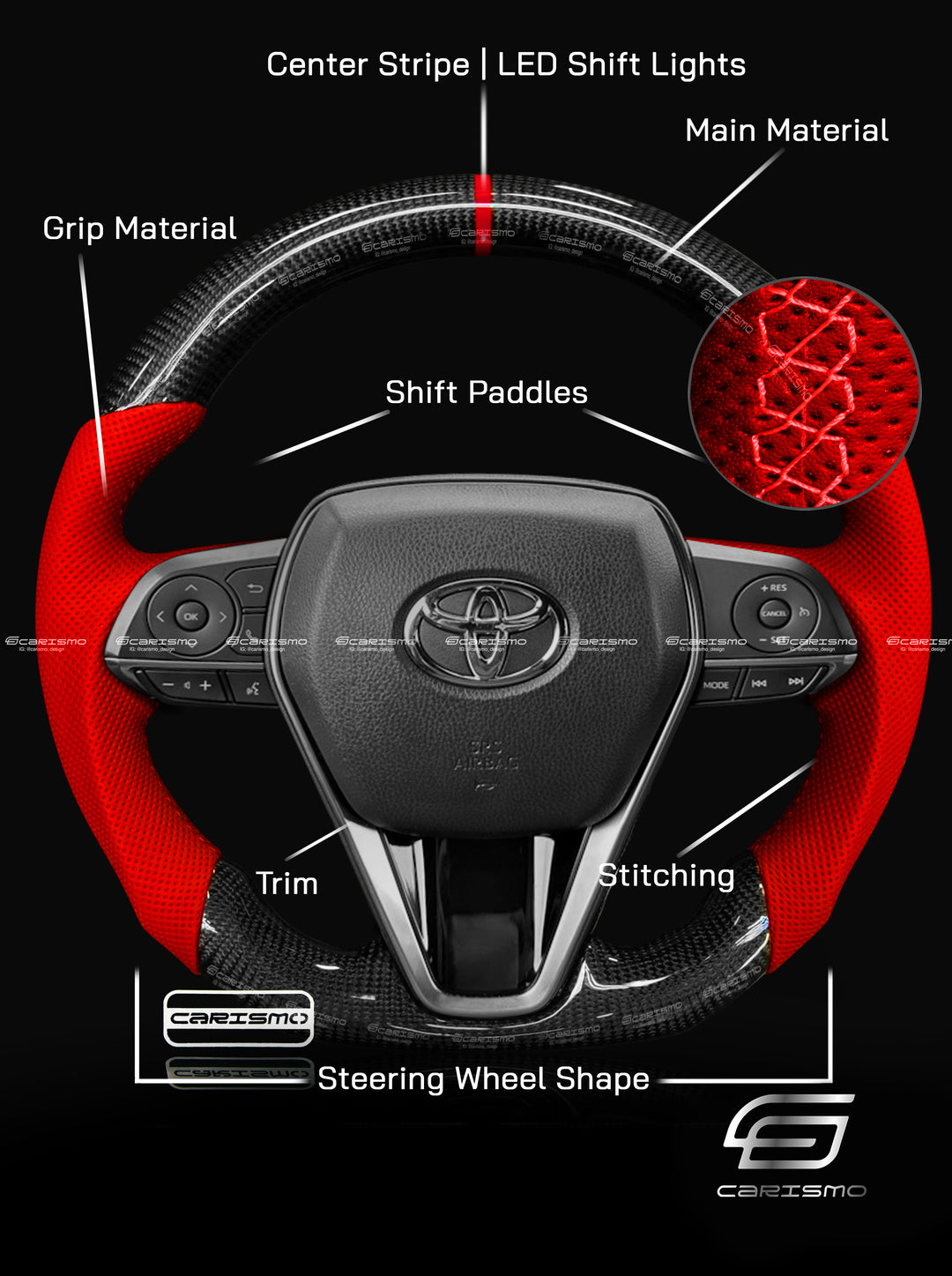 [Build Your Own] Custom Steering Wheel for Toyota Camry (Gen 8)