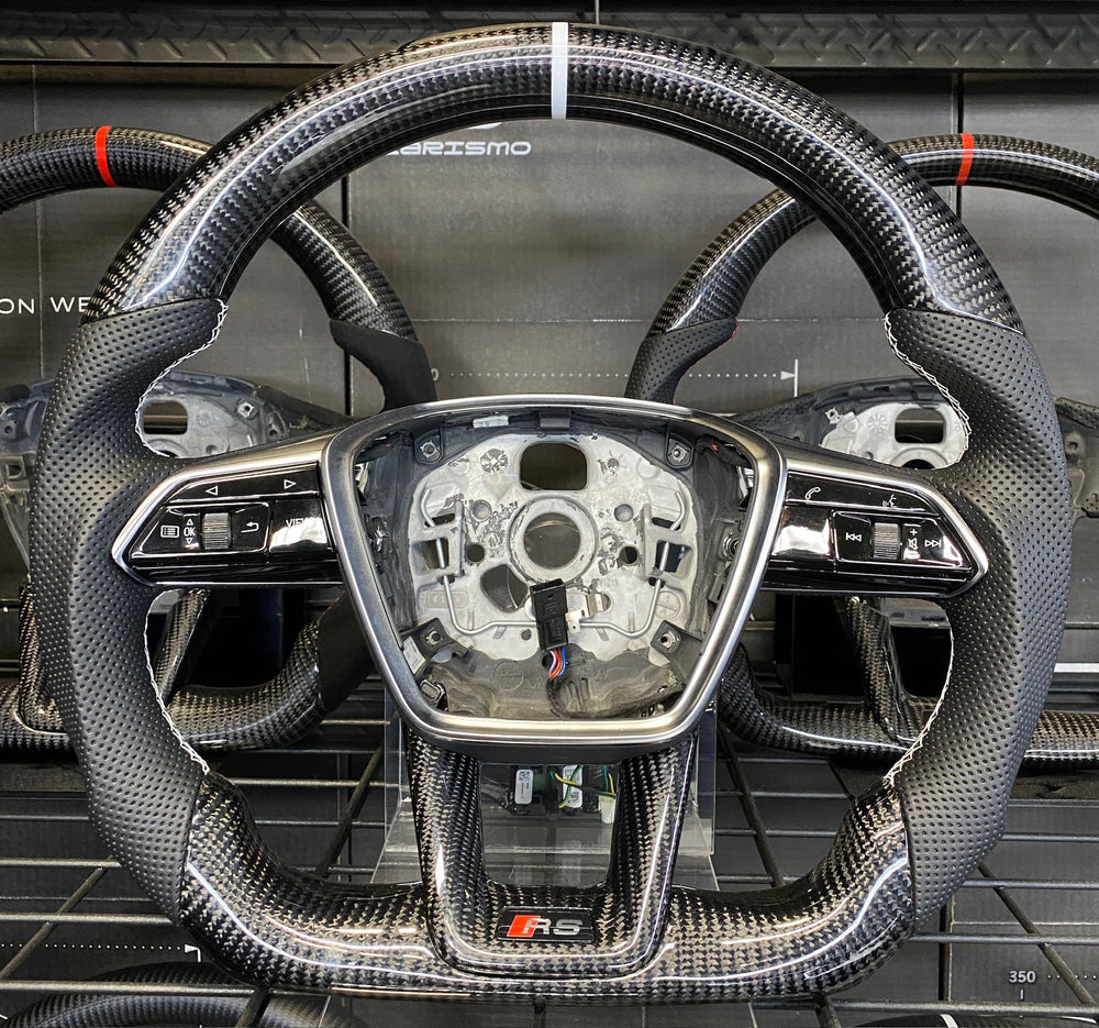 Carismo Steering Wheel For Audi (C8 Wheel) - Sport - Gloss Carbon - Perforated Leather