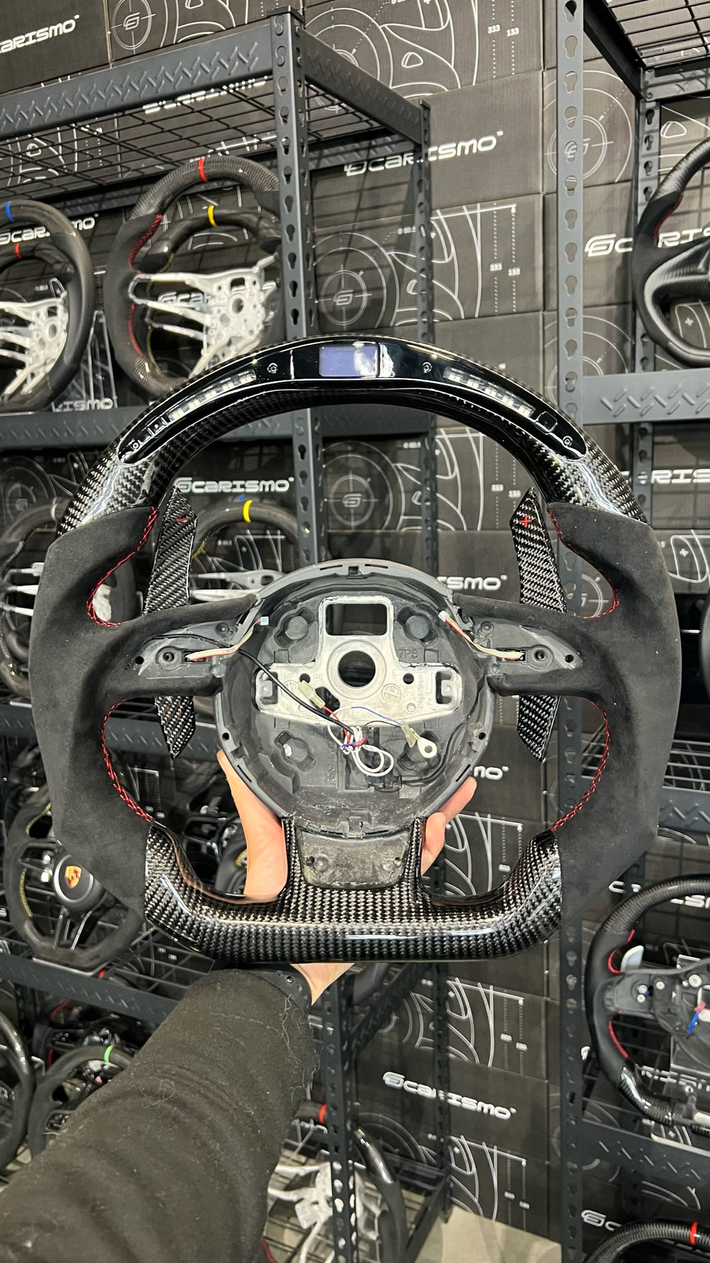 Carismo Steering Wheel For Audi (B8.5 Wheel) - Classic RPM LED - Gloss Carbon - Alcantara