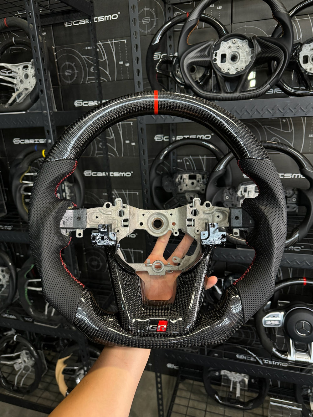 Carismo Steering Wheel For Toyota GR Land Cruiser - Sport - Gloss Carbon - Perforated Leather