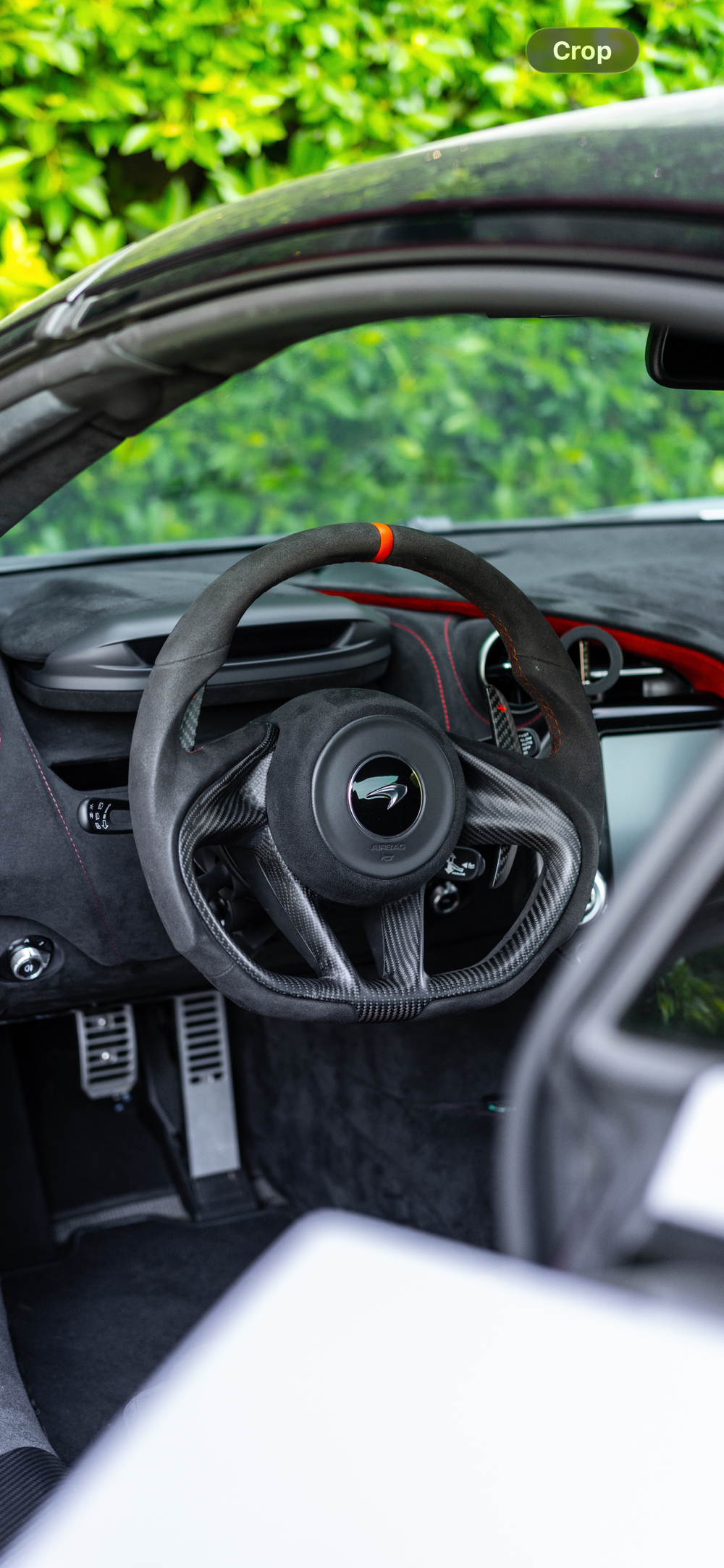 [Made to Order] McLaren Super Series - Sport - (Full Alcantara) Alcantara - Alcantara - Orange Stitching - Orange Alcantara Stripe