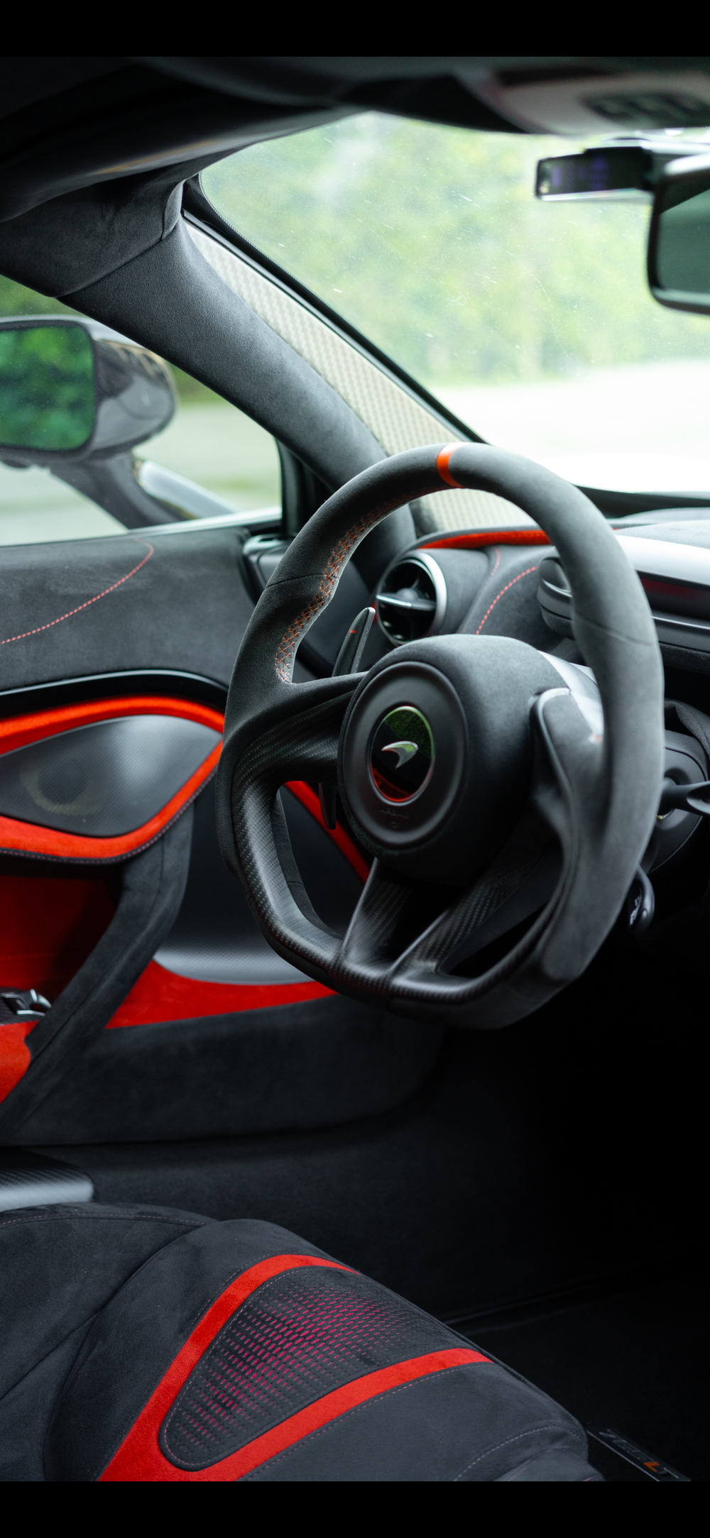 [Made to Order] McLaren Super Series - Sport - (Full Alcantara) Alcantara - Alcantara - Orange Stitching - Orange Alcantara Stripe