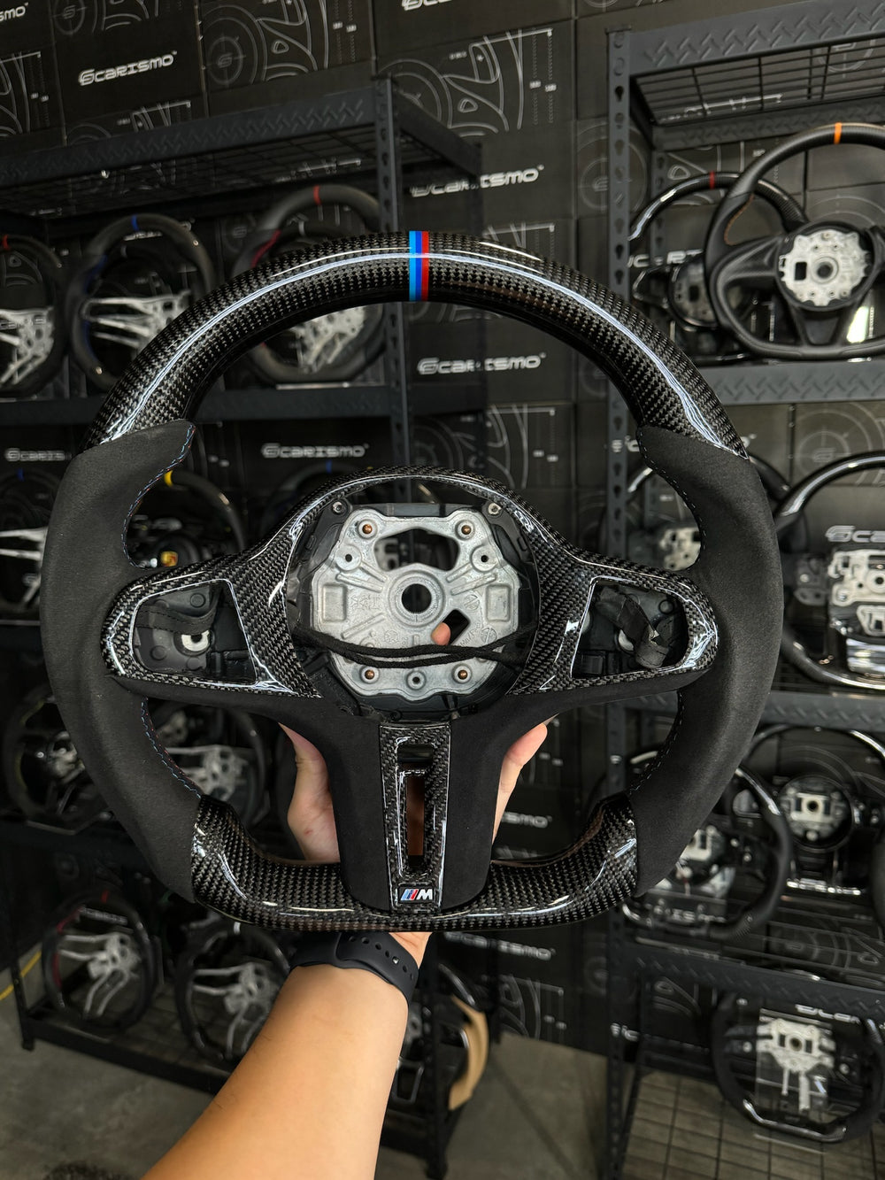 Carismo Steering Wheel For BMW G-Series (M Performance Wheels) - Sport - Gloss Carbon - Alcantara