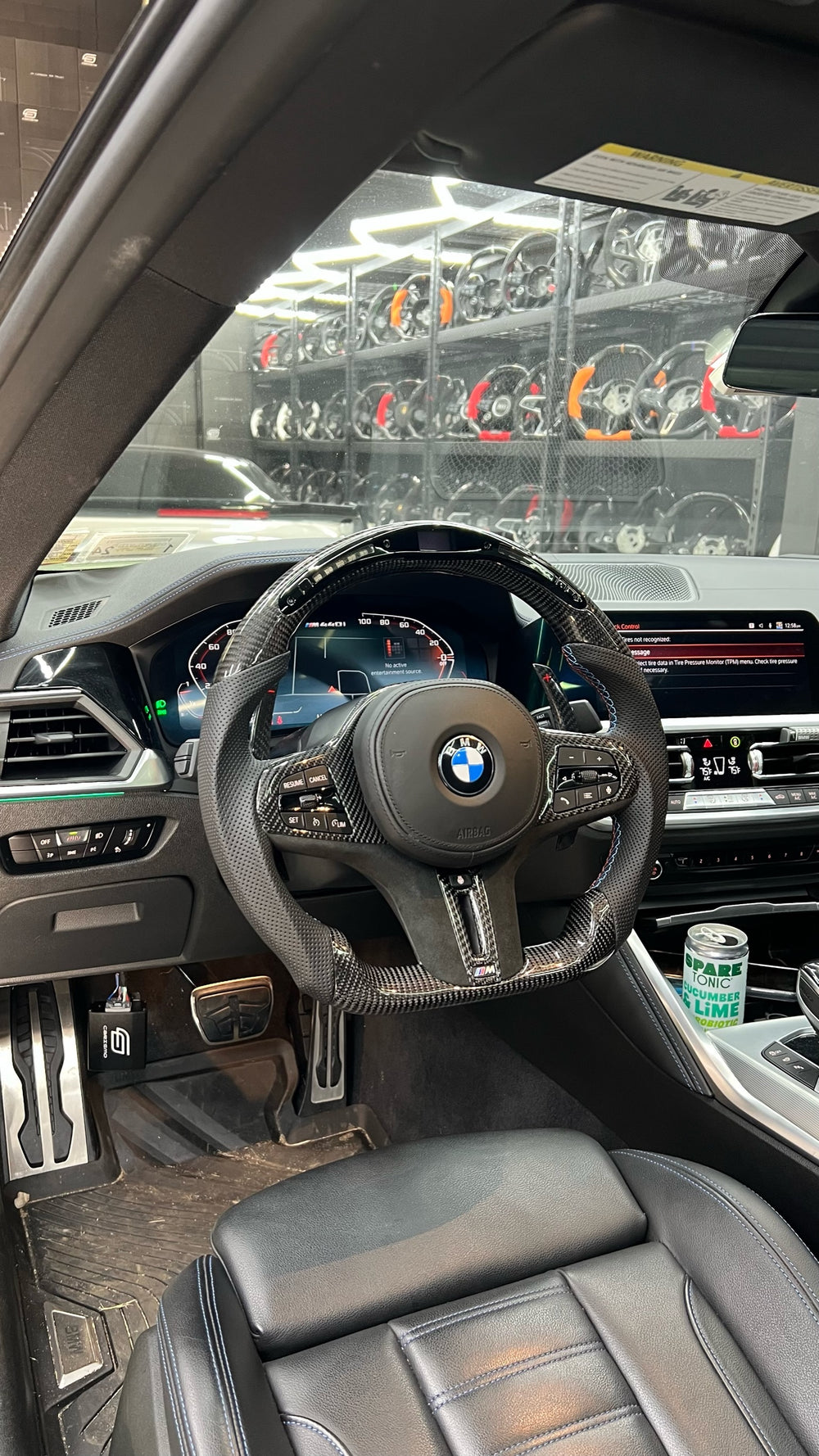 Carismo Steering Wheel For BMW G-Series (M Performance Wheel) - Classic RPM LED - Gloss Carbon - Perforated Leather - BMW M Colors