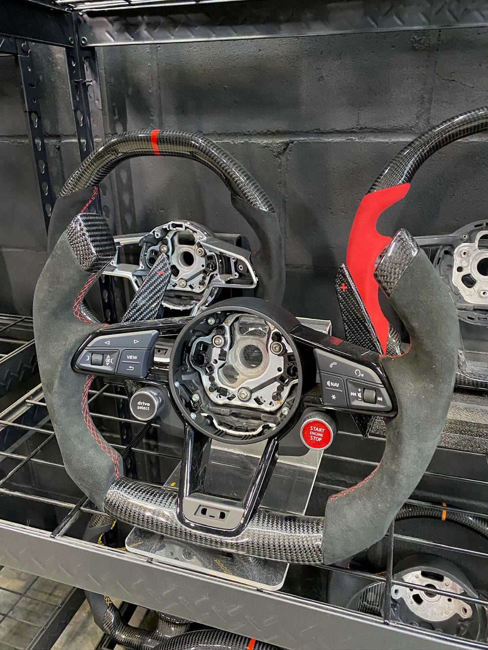 Carismo Steering Wheel For Audi R8 (Gen 2) - F1 Competition - Gloss Carbon - Alcantara - Red