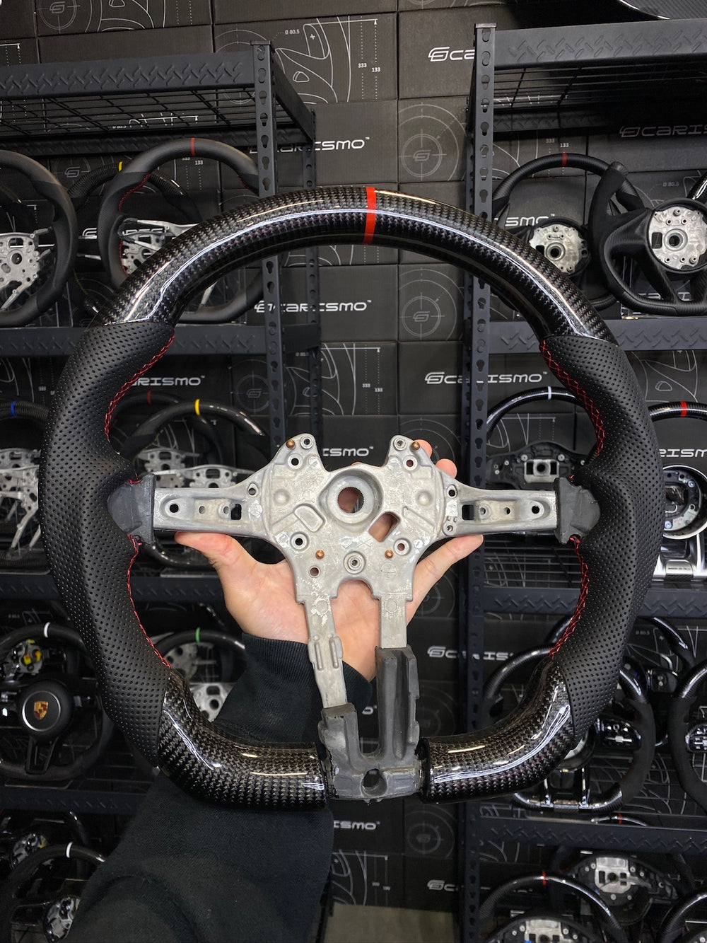 Carismo Steering Wheel For BMW F-Series (M Performance Wheels) - Sport - Gloss Carbon - Perforated Leather