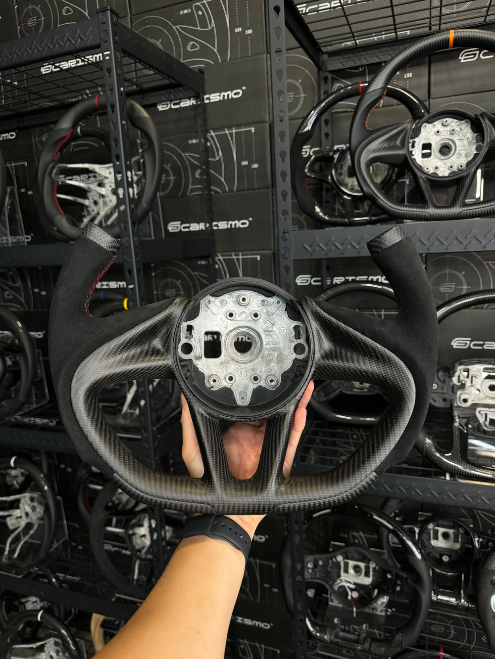 Carismo Steering Wheel For McLaren Super Series - F1 Competition - Gloss Carbon - Alcantara - Red
