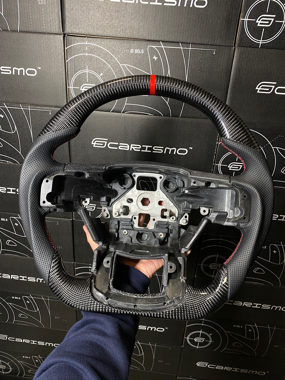 Carismo Steering Wheel For Ford F-150 Raptor (Gen 2) - Sport - Gloss Carbon - Perforated Leather - Red
