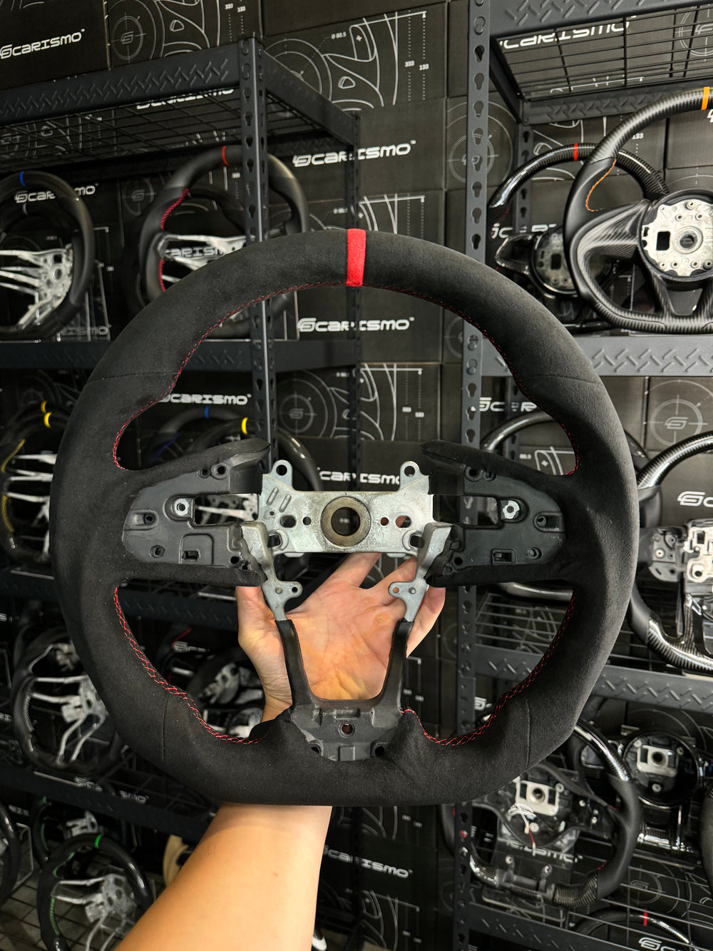 Carismo Steering Wheel For Honda Civic (FC) / Type R (FK8) - Sport - (Full Alcantara) Alcantara - Alcantara - Red