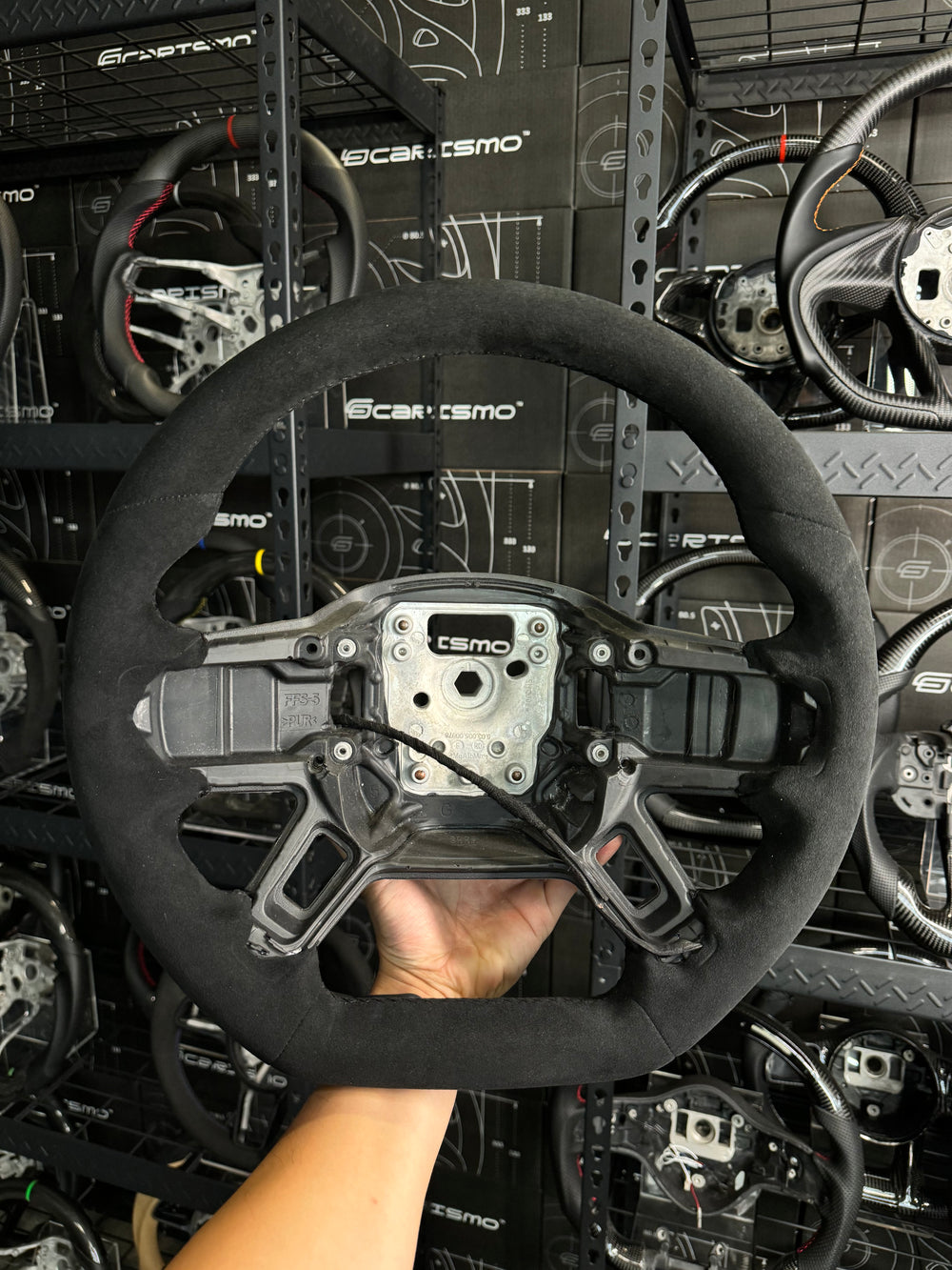 Carismo Steering Wheel For Land Rover Defender (L663) - Sport (Heated) - (Full Alcantara) Alcantara - Alcantara - Black