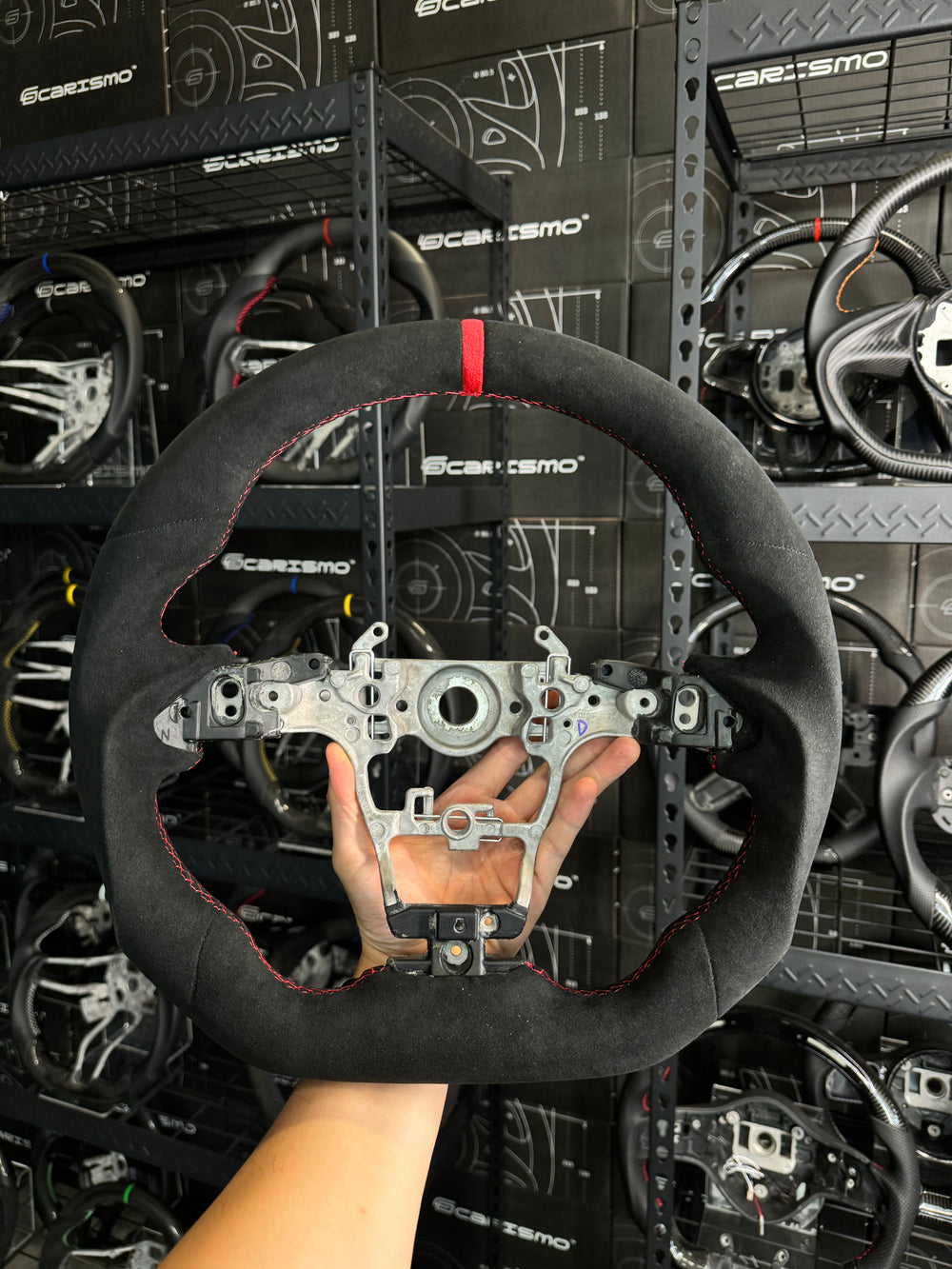 Carismo Steering Wheel For Toyota GR Corolla / Yaris - Sport - (Full Alcantara) Alcantara - Alcantara - Red