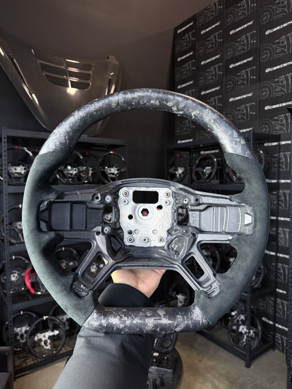[Made to Order] Land Rover Defender (L663) - Sport - Matte Forged Carbon - Alcantara - Black Stitching - No Stripe