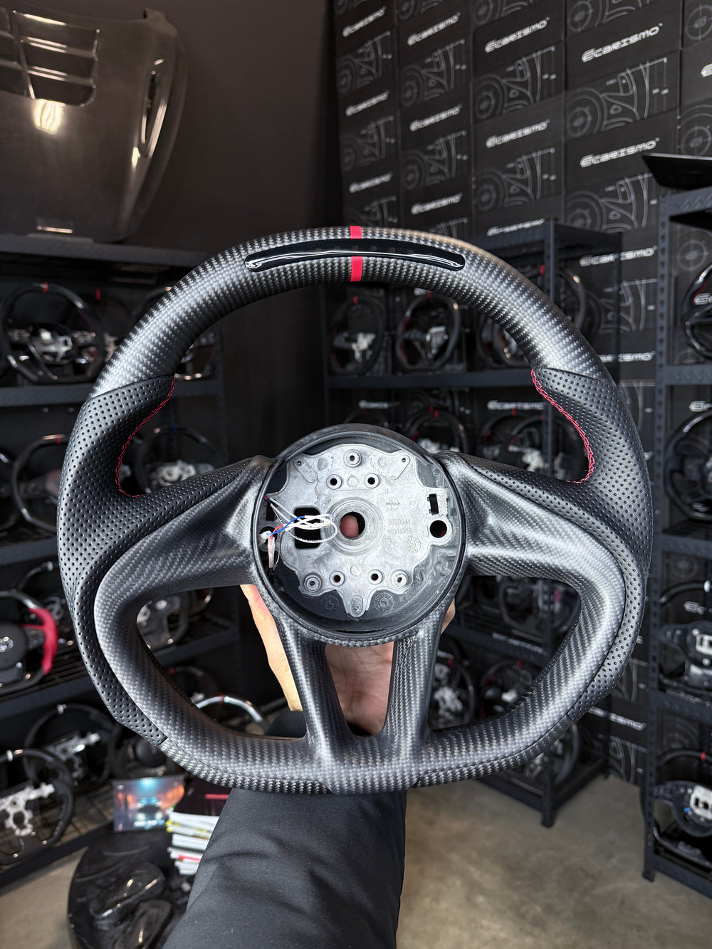 [Made to Order] McLaren Super Series - Sequential RPM LED - Matte Carbon - Perforated Leather - Red Stitching - Red Stripe