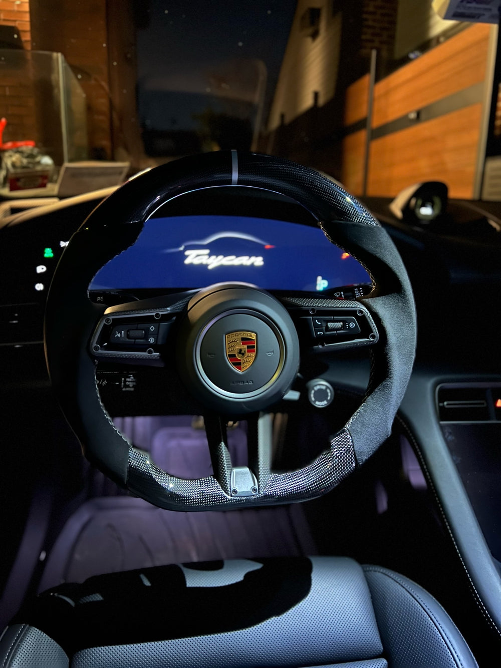 Carismo Steering Wheel For Porsche (992.1 Wheel) - Sport - Gloss Plain Carbon - Alcantara - Silver