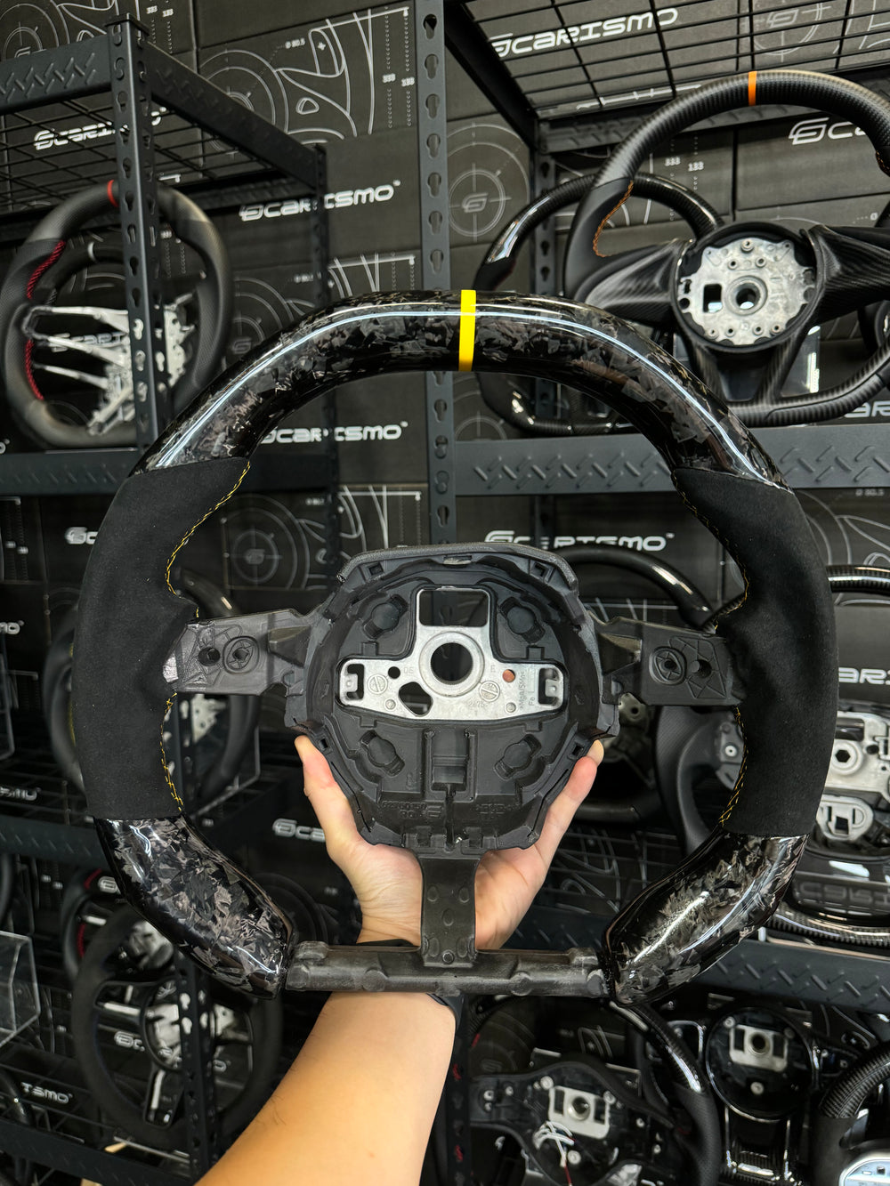 Carismo Steering Wheel For Lamborghini Huracan - Signature - Gloss Forged Carbon - Alcantara