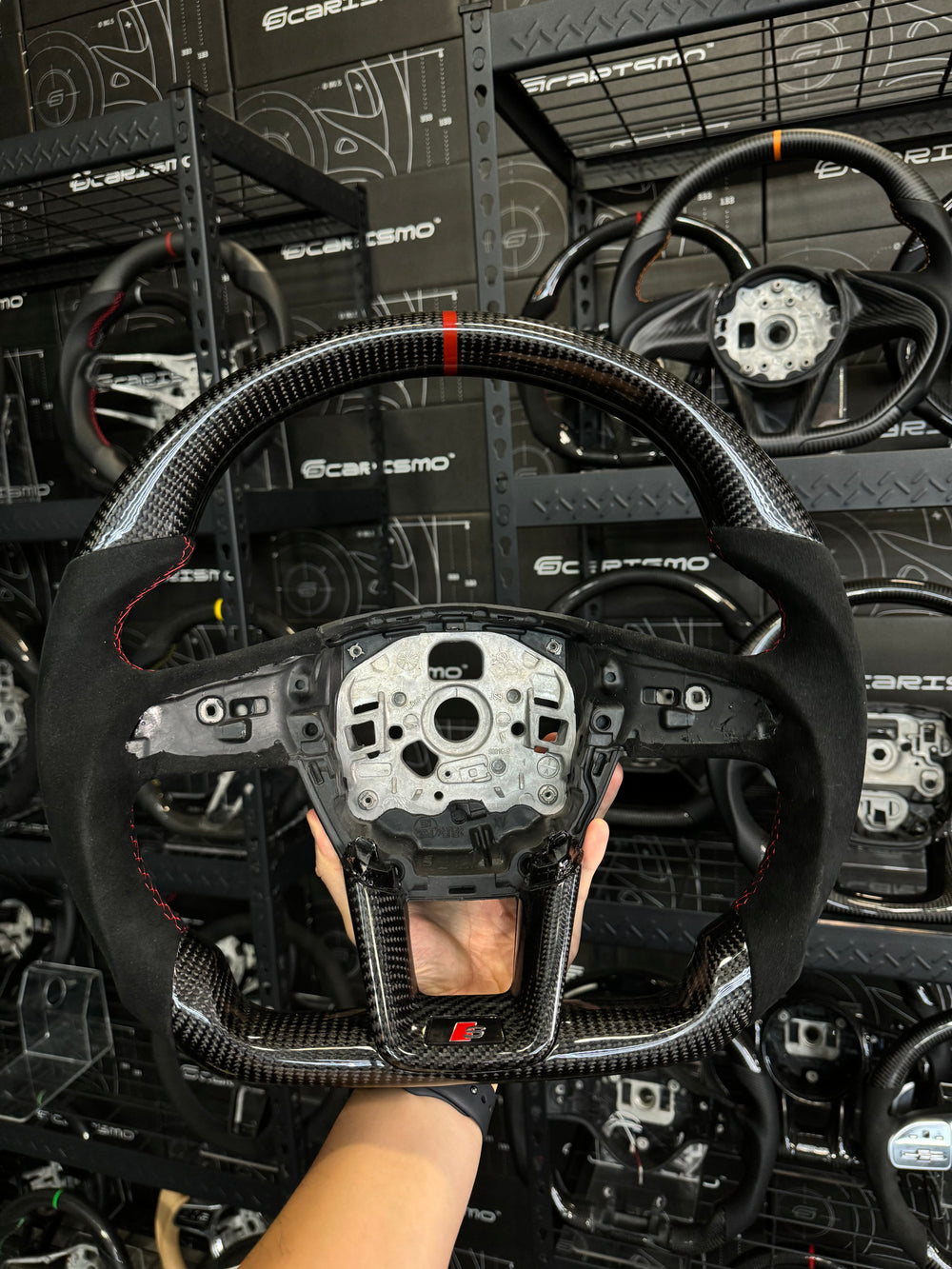 Carismo Steering Wheel For Audi (C8 Wheel) - Sport - Gloss Carbon - Alcantara