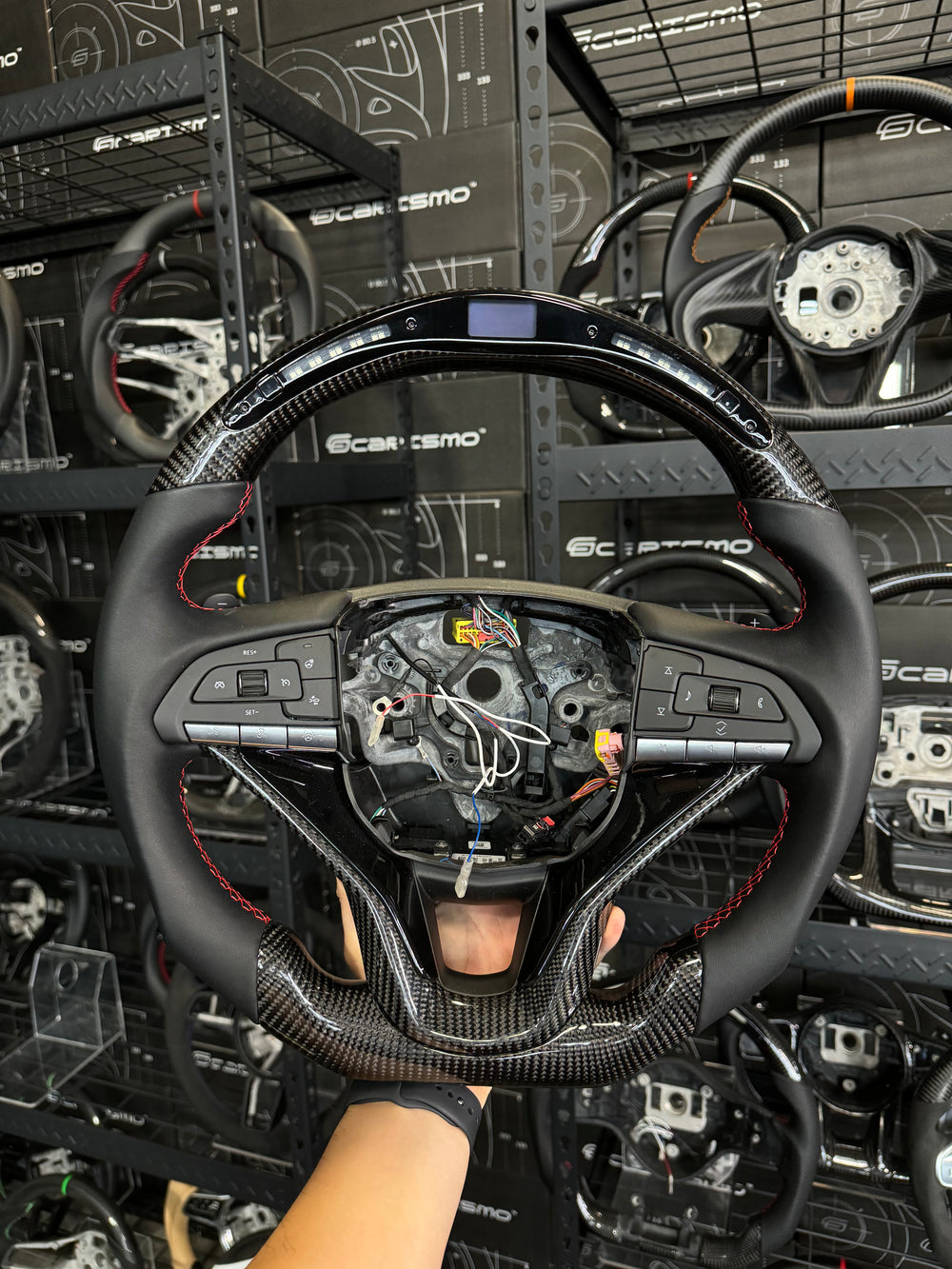 [Media/Test] Cadillac Escalade (Gen 5) - Classic RPM LED - Gloss Carbon - Smooth Leather - Red Stitching - No Stripe