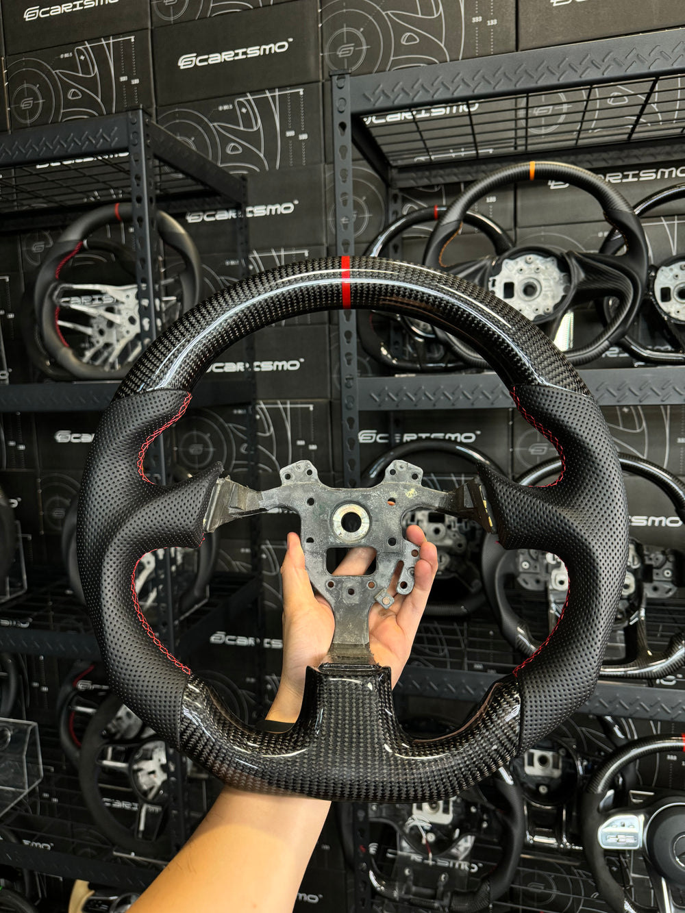 Carismo Steering Wheel For Honda S2000 (AP1/AP2) - Sport - Gloss Carbon - Perforated Leather