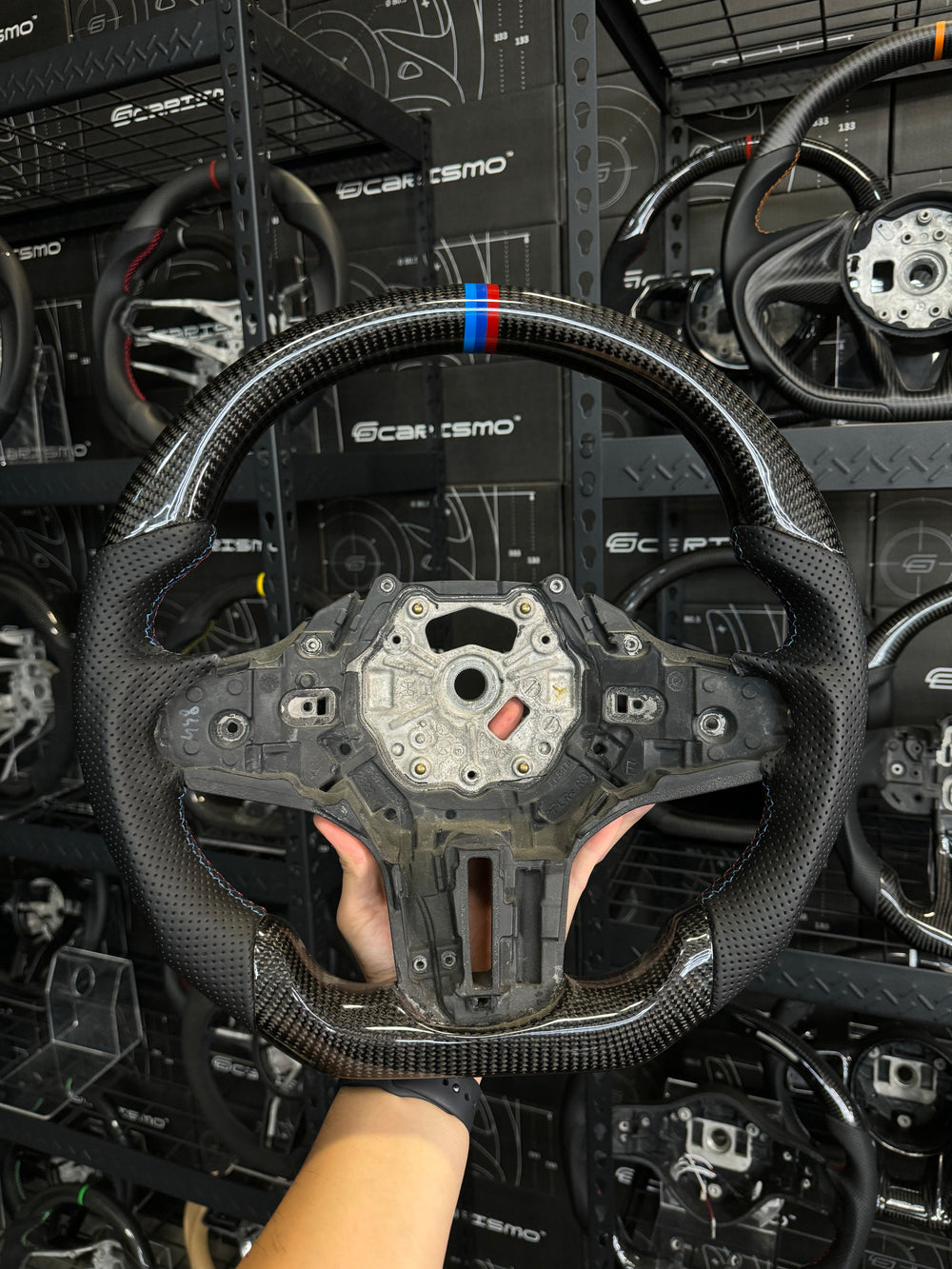 Carismo Steering Wheel For BMW G-Series (M Performance Wheels) - Sport - Gloss Carbon - Perforated Leather