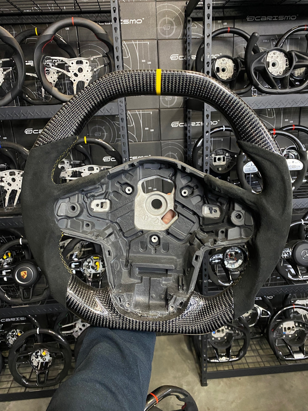 Carismo Steering Wheel For Toyota Supra (MKV) - Signature - Gloss Carbon - Alcantara - Yellow