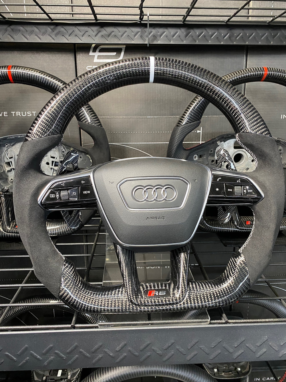 Carismo Steering Wheel For Audi (C8 Wheel) - Sport - Gloss Carbon - Alcantara