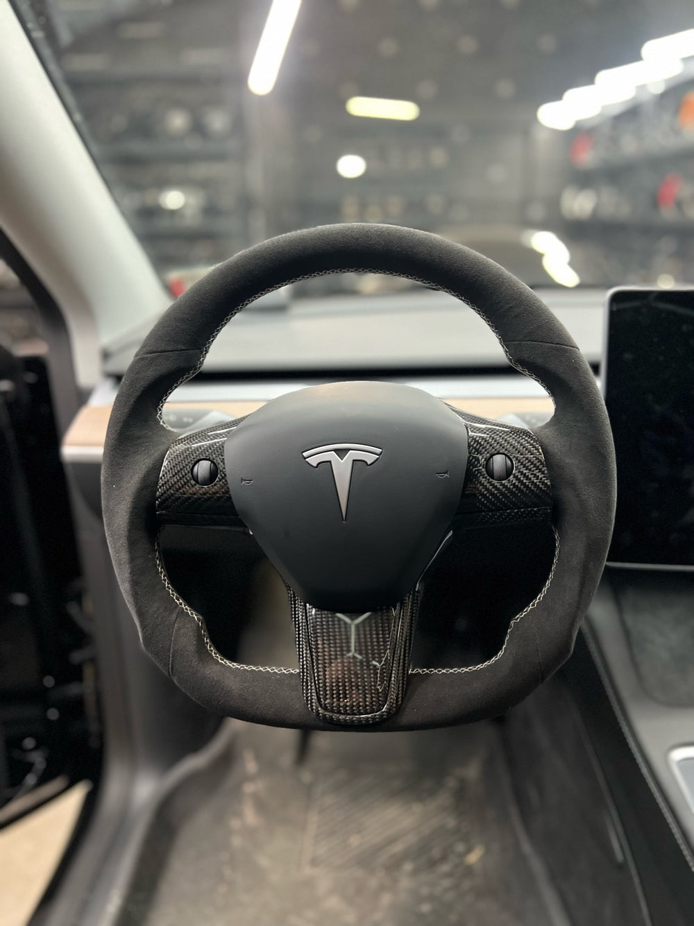 [Media/Test] Tesla Model 3/Y - Sport (Non-Heated) - (Full Alcantara) Alcantara - Alcantara - White Stitching - No Stripe