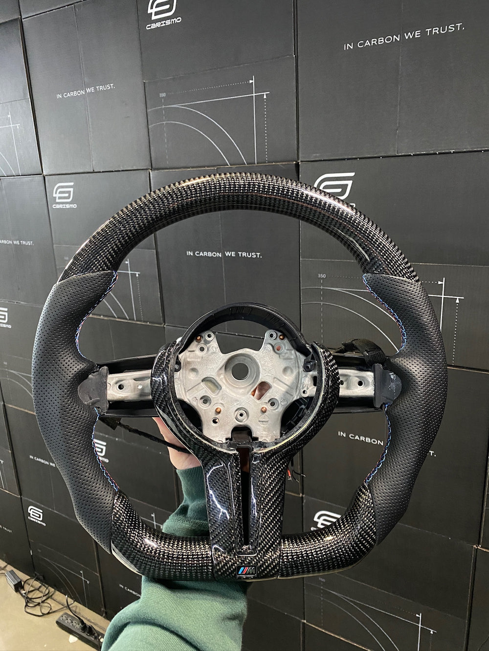 Carismo Steering Wheel For BMW F-Series (M Performance Wheels) - Sport - Gloss Carbon - Perforated Leather