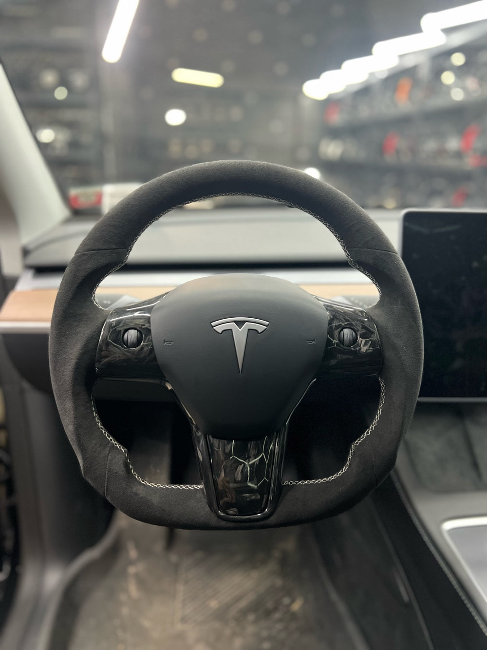 [Media/Test] Tesla Model 3/Y - Sport (Non-Heated) - (Full Alcantara) Alcantara - Alcantara - White Stitching - No Stripe