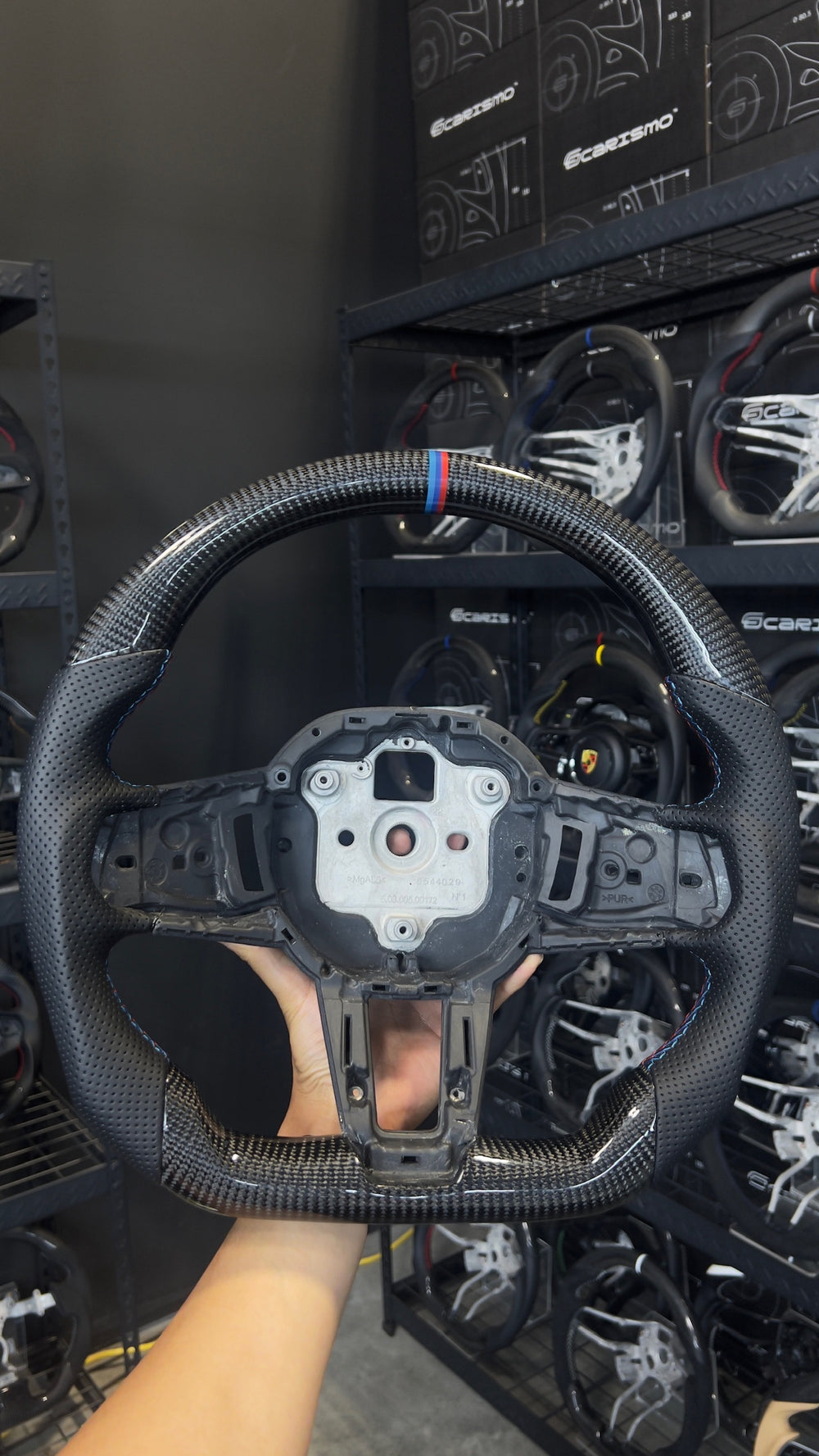 Carismo Steering Wheel For BMW G-Series LCI (M Performance Wheel) - Sport - Gloss Carbon - Perforated Leather