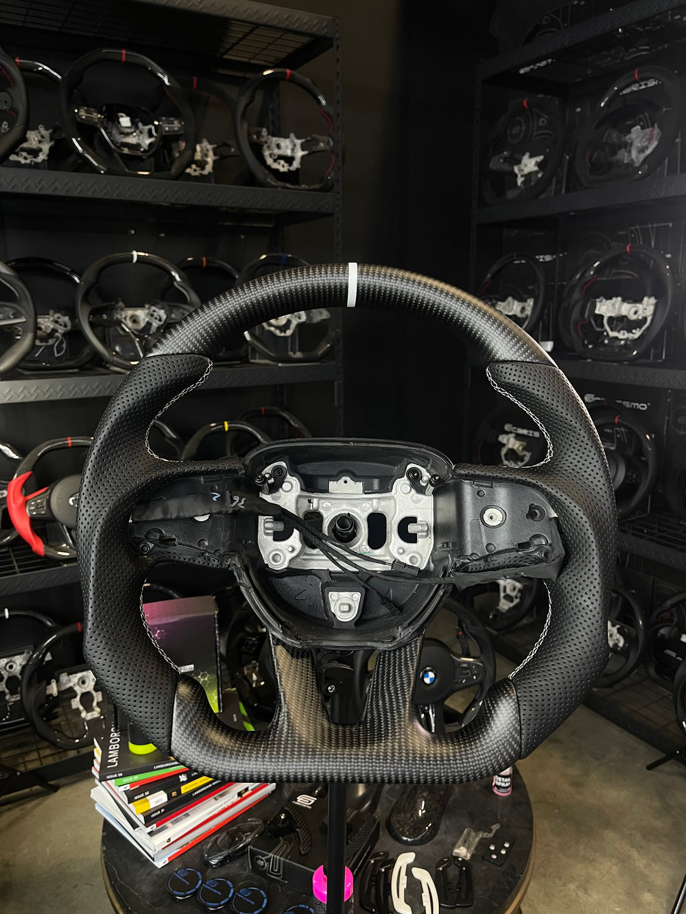 [Media/Test] Dodge / SRT (2015+) - Sport (Heated) - Matte Carbon - Perforated Leather - White Stitching - White Stripe