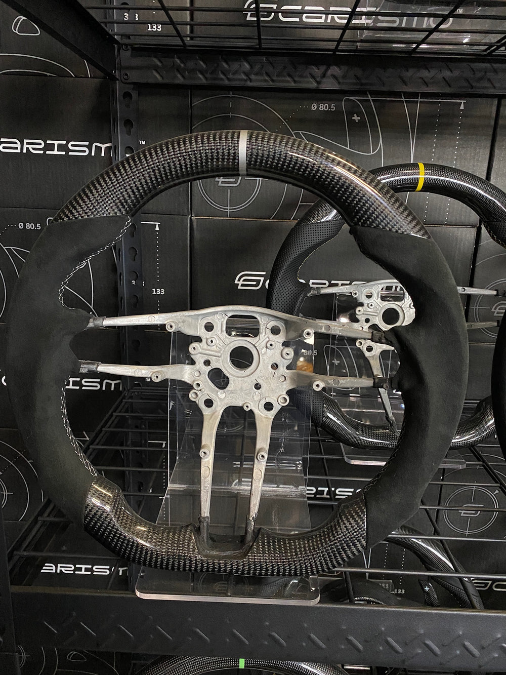 Carismo Steering Wheel For Porsche (992.1 Wheel) - Sport - Gloss Plain Carbon - Alcantara - Silver