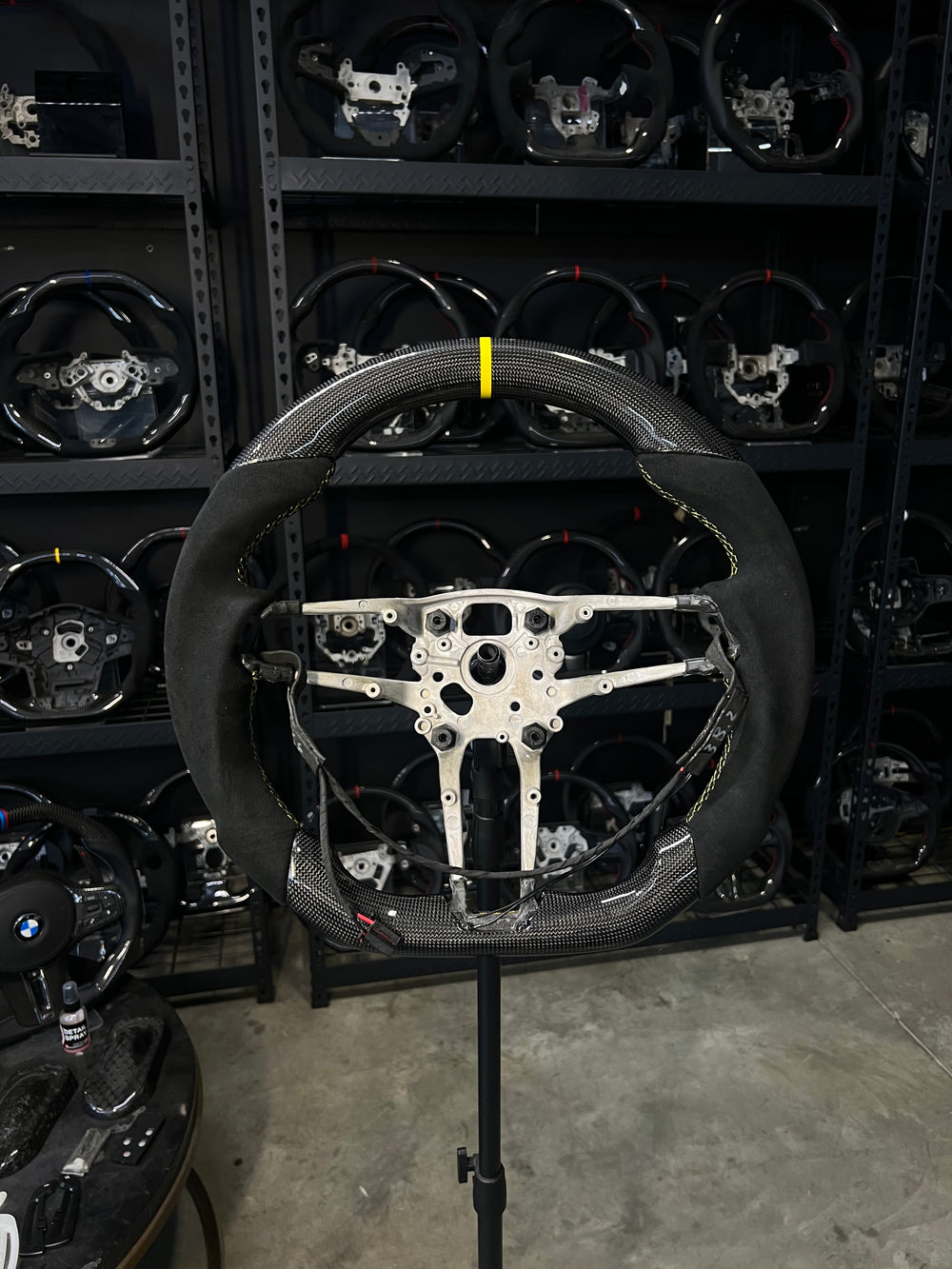 Carismo Steering Wheel For Porsche (992.1 Wheel) - Sport - Gloss Plain Carbon - Alcantara - Yellow