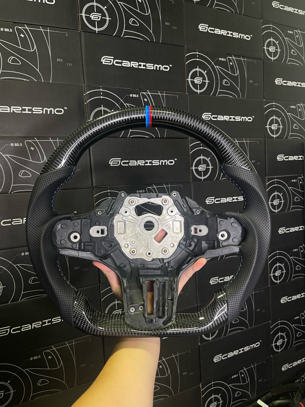 Carismo Steering Wheel For BMW G-Series (M Performance Wheels) - Sport - Gloss Carbon - Perforated Leather