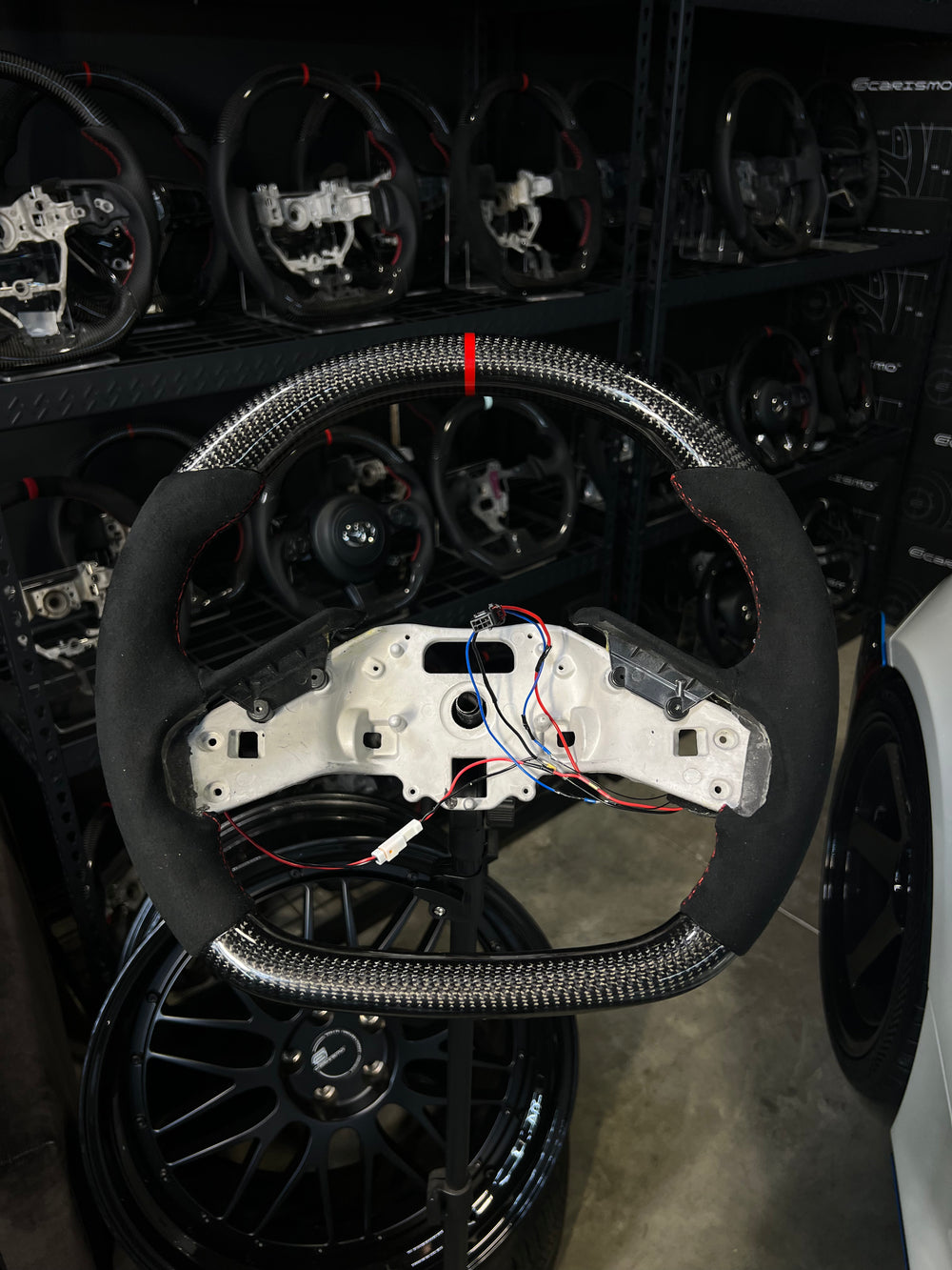 [Made to Order] Chevrolet Corvette (C8) - Sport - Gloss Carbon - Alcantara - Red Stitching - Red Stripe