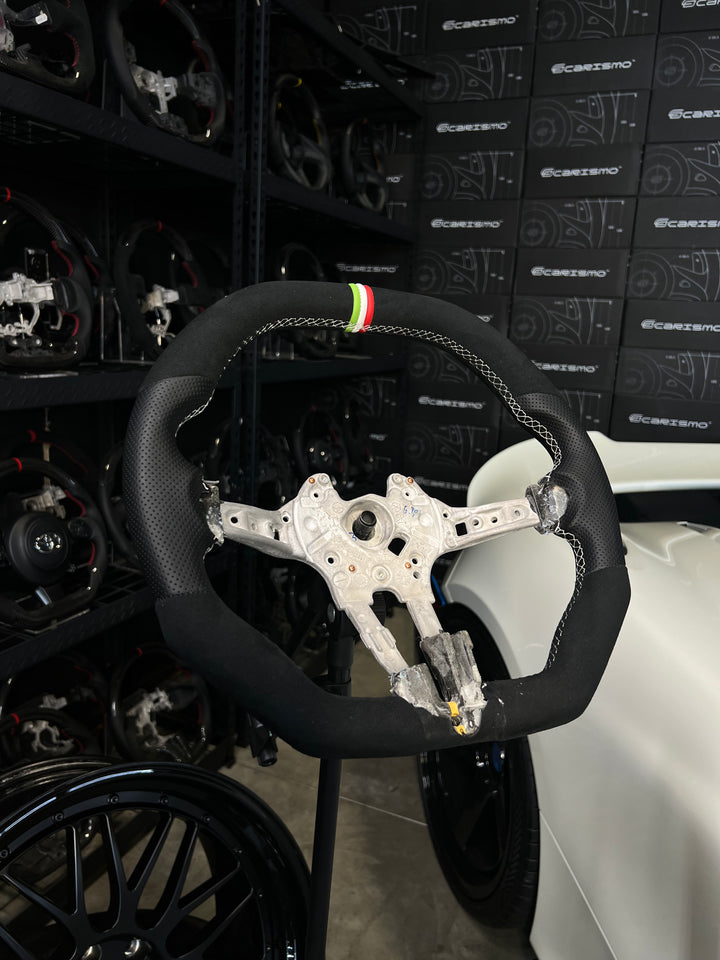 [Media/Test] BMW F-Series (M Performance Wheel) - Signature - Alcantara - Perforated Leather - White Stitching - Italian Flag Colors Leather Stripe